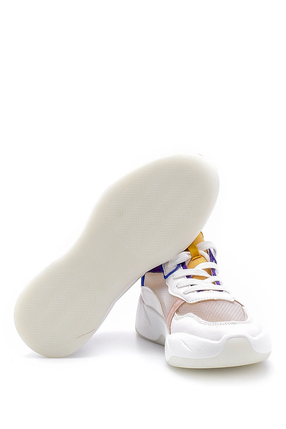 Kadın Mavi Şeffaf Detaylı Sneaker - Image 4