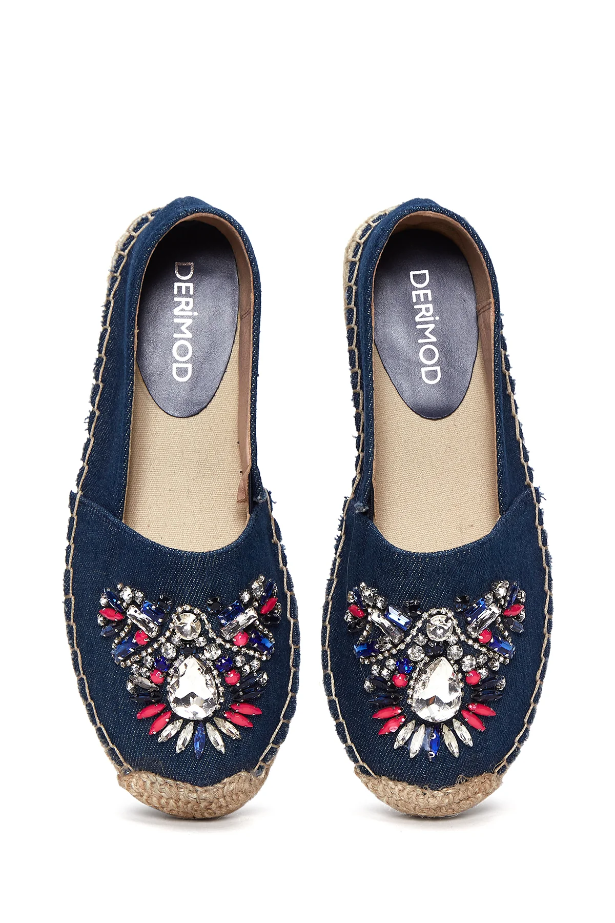 Kadın Mavi Taşlı Espadril - Image 6