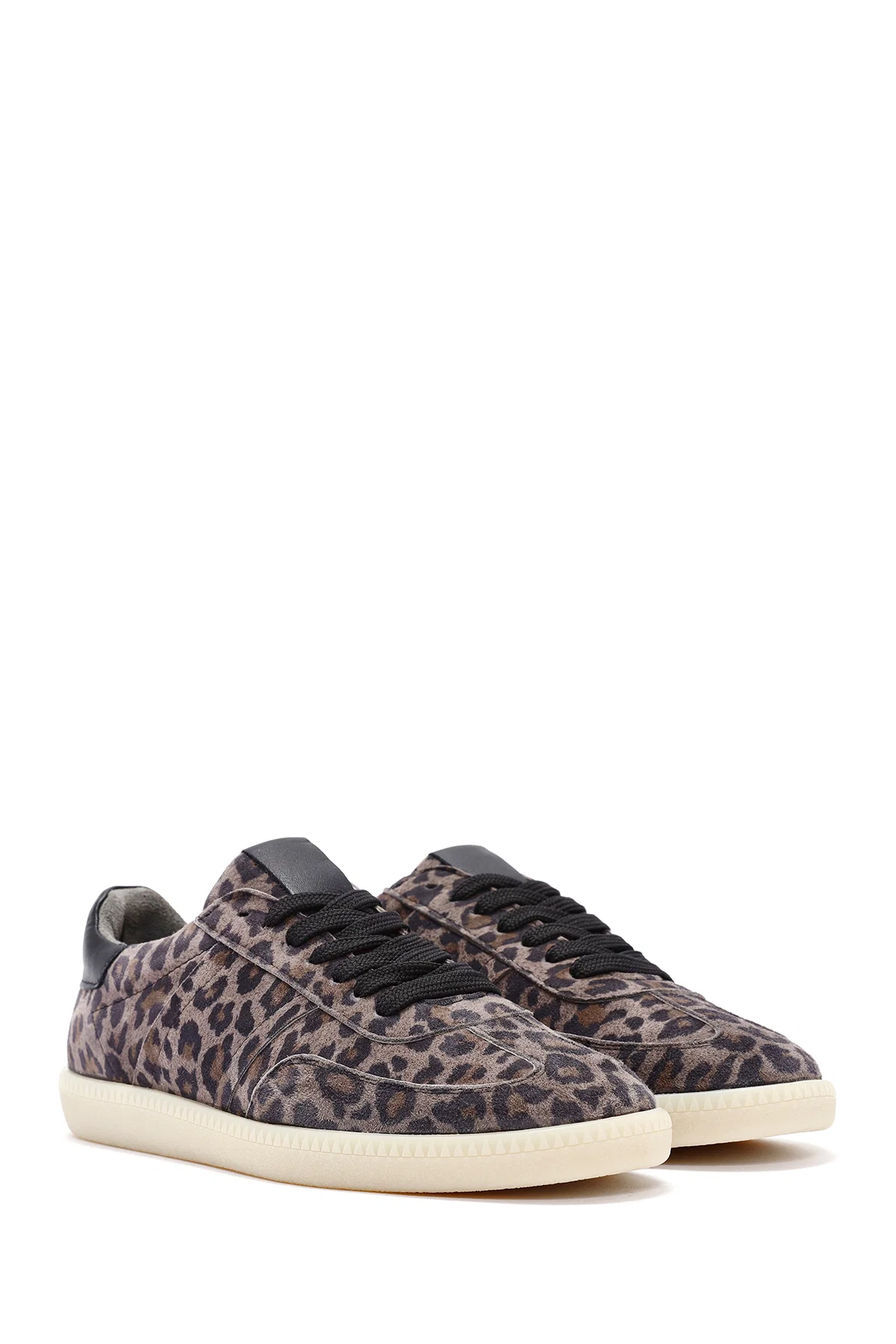 Kadın Mor Bağcıklı Desenli Süet Deri Sneaker - Image 3
