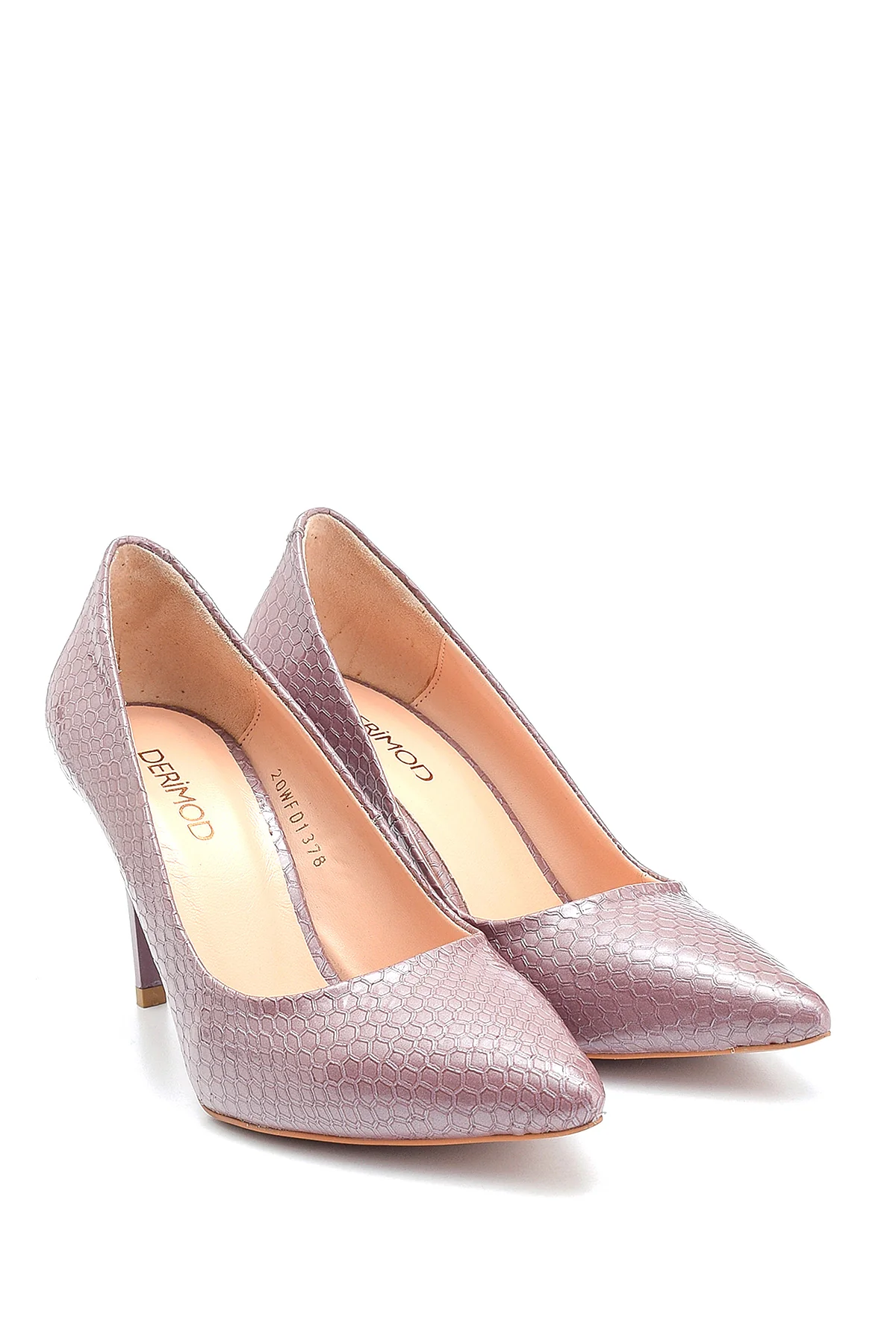 Kadın Mor Deri Stiletto - Image 3