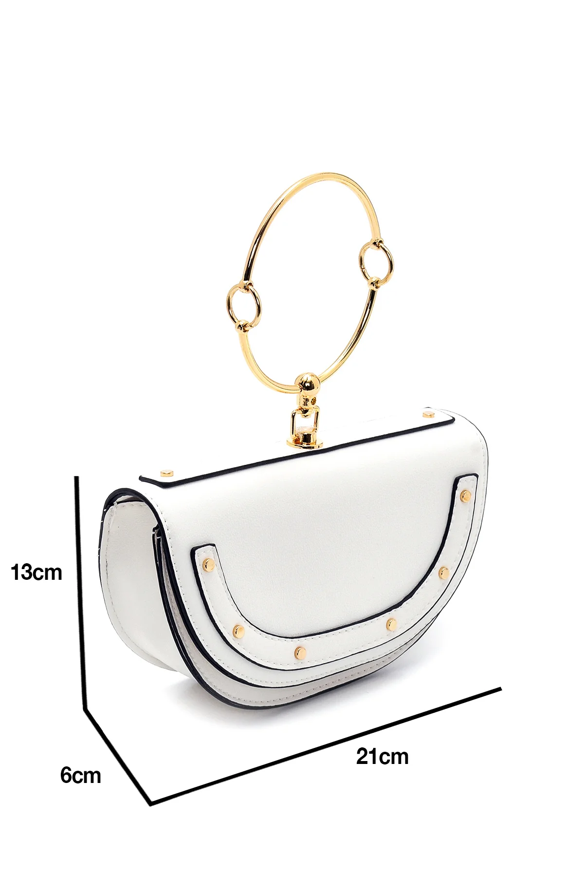 Kadın Oval Metal Detaylı El Çantası - Image 2