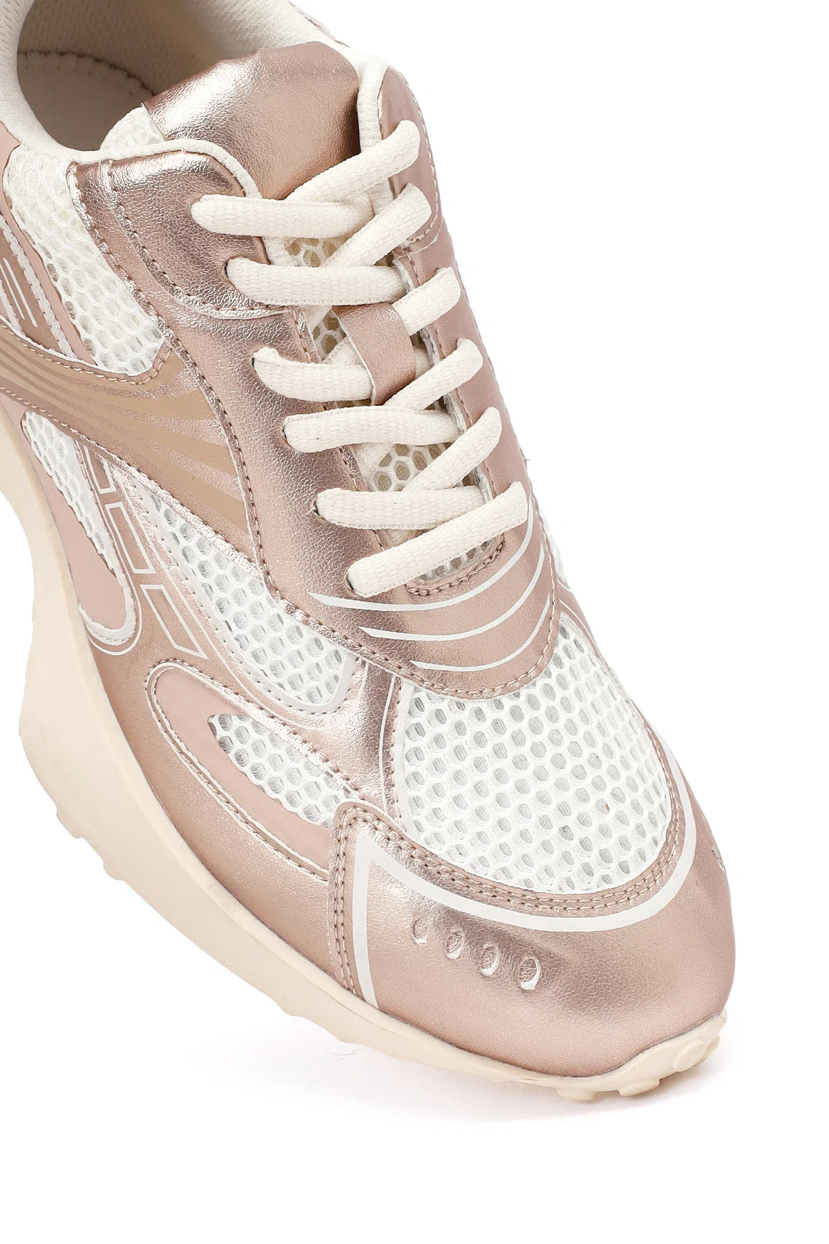Kadın Pembe Bağcıklı Kalın Tabanlı Sneaker - Image 9
