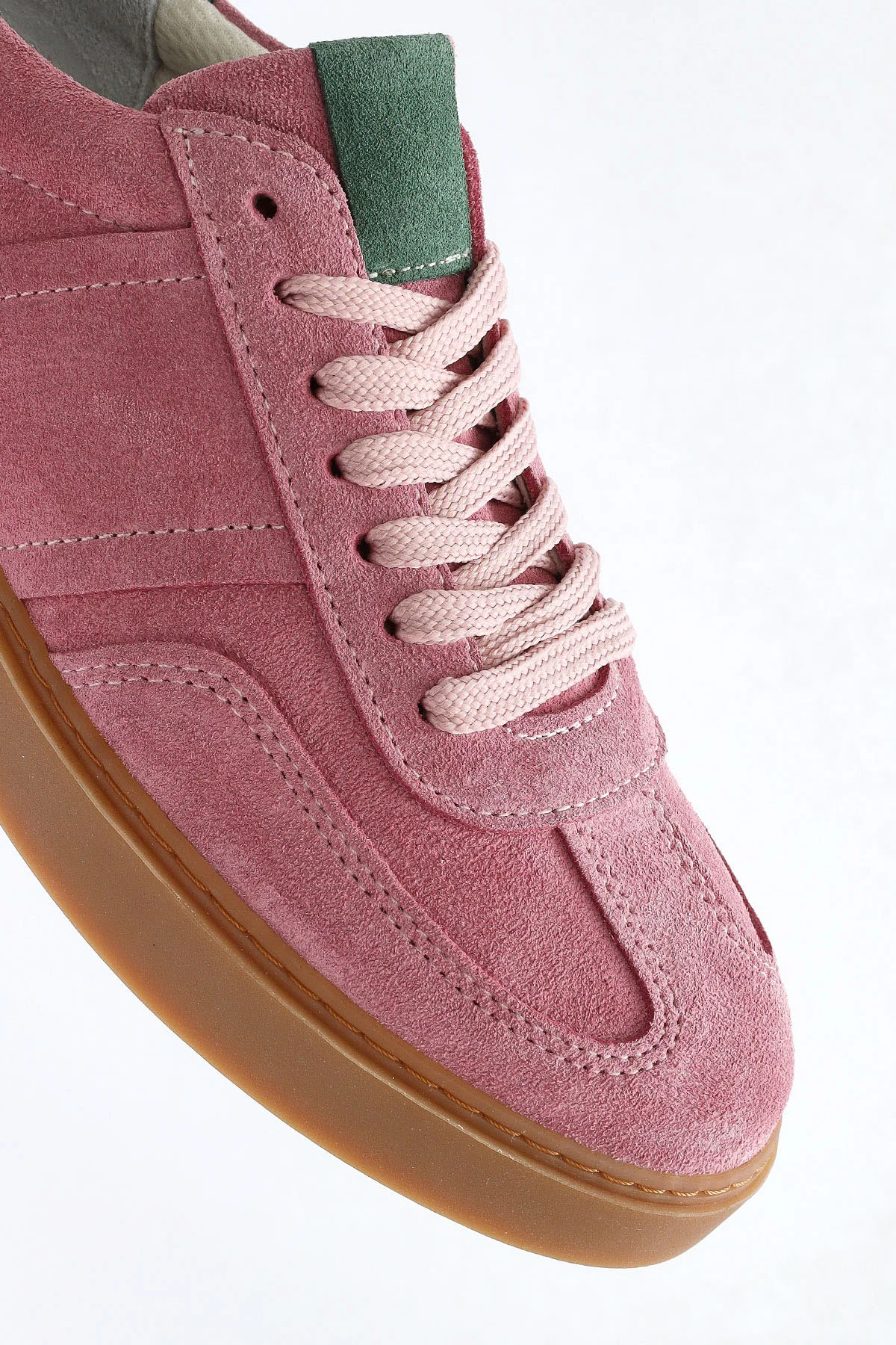 Kadın Pembe Bağcıklı Süet Deri Sneaker - Image 10