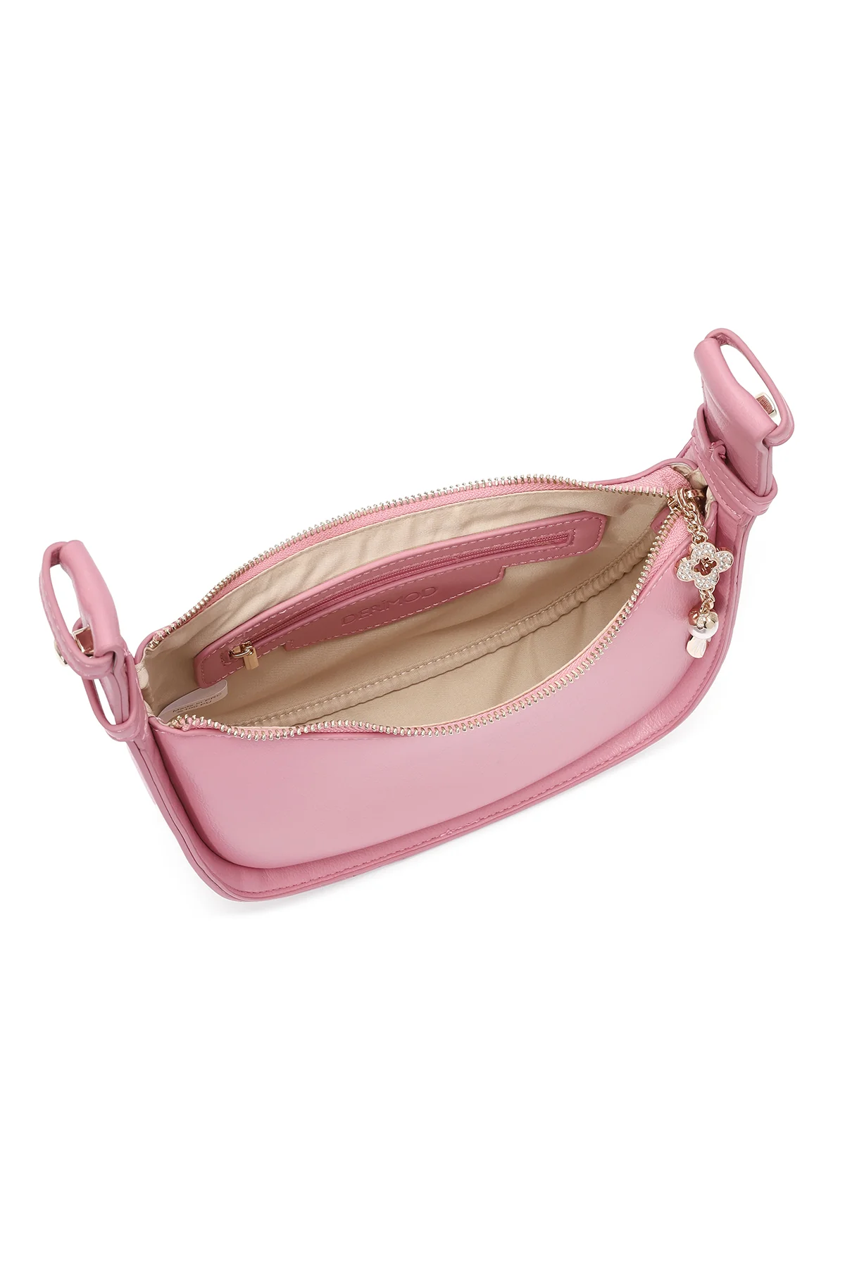 Kadın Pembe Charmlı Omuz Çantası - Image 4