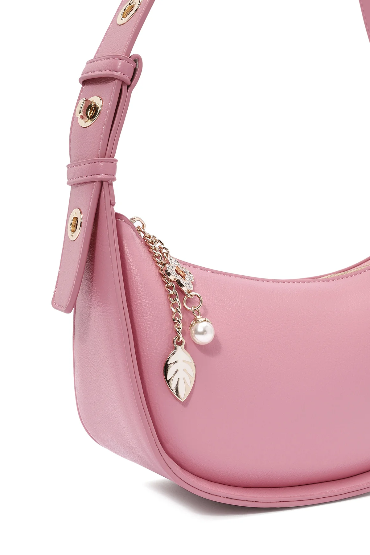 Kadın Pembe Charmlı Omuz Çantası - Image 7