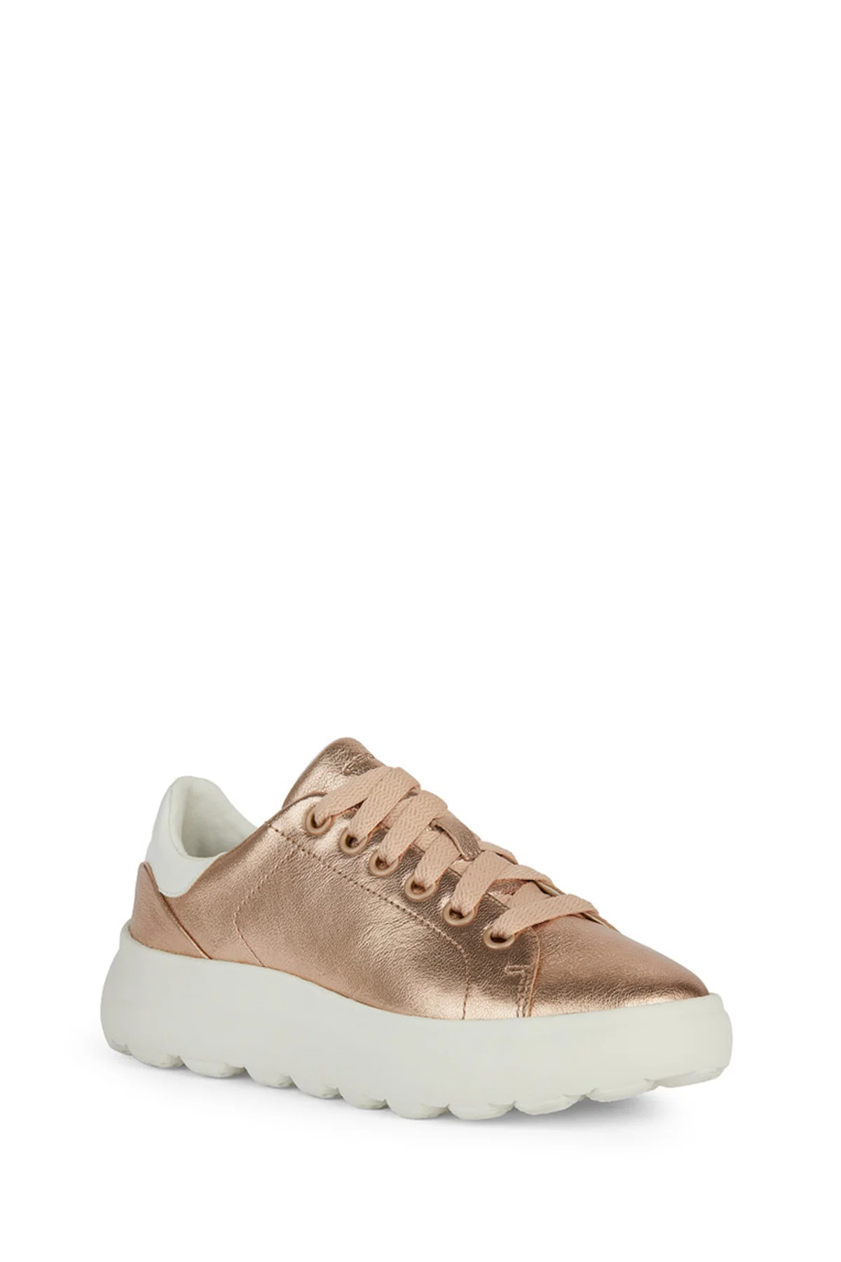 Geox Kadın Pembe Spherica Bağcıklı Kalın Tabanlı Deri Sneaker - Image 2