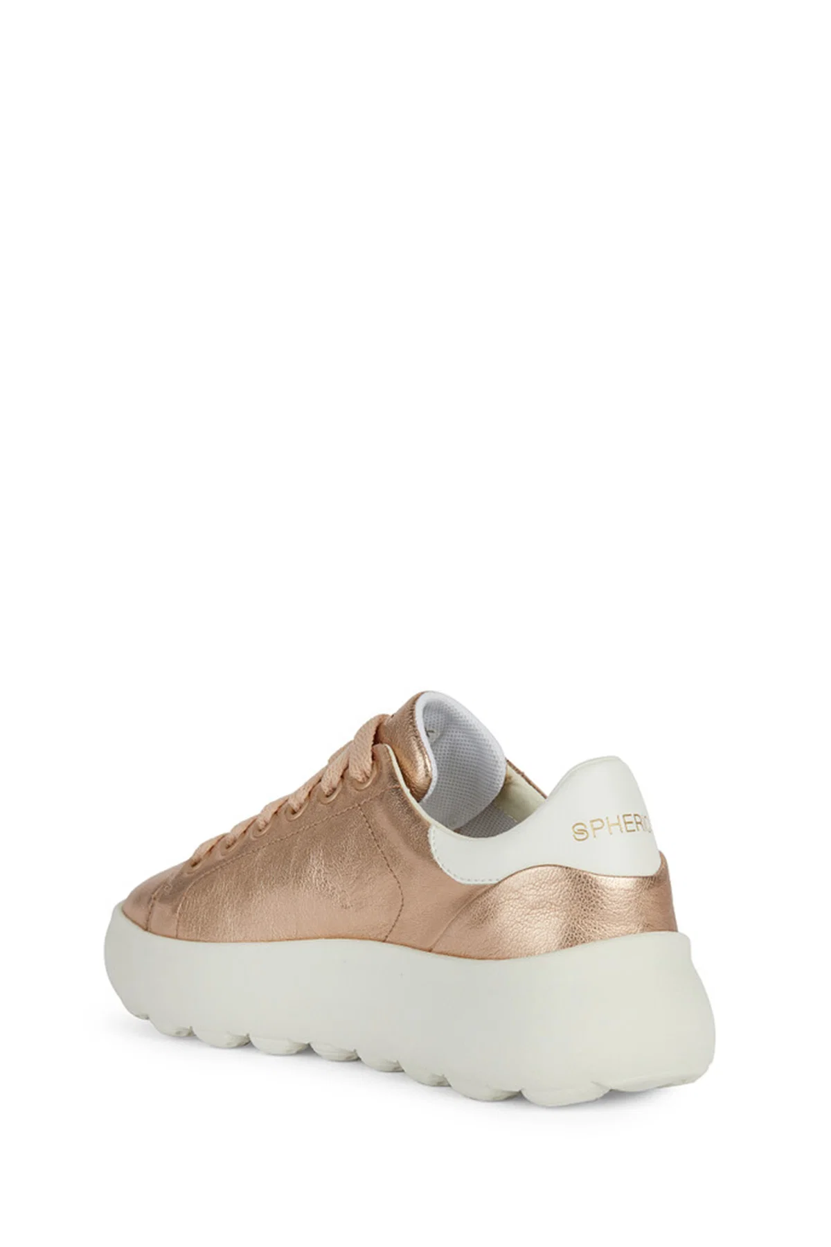 Geox Kadın Pembe Spherica Bağcıklı Kalın Tabanlı Deri Sneaker - Image 3