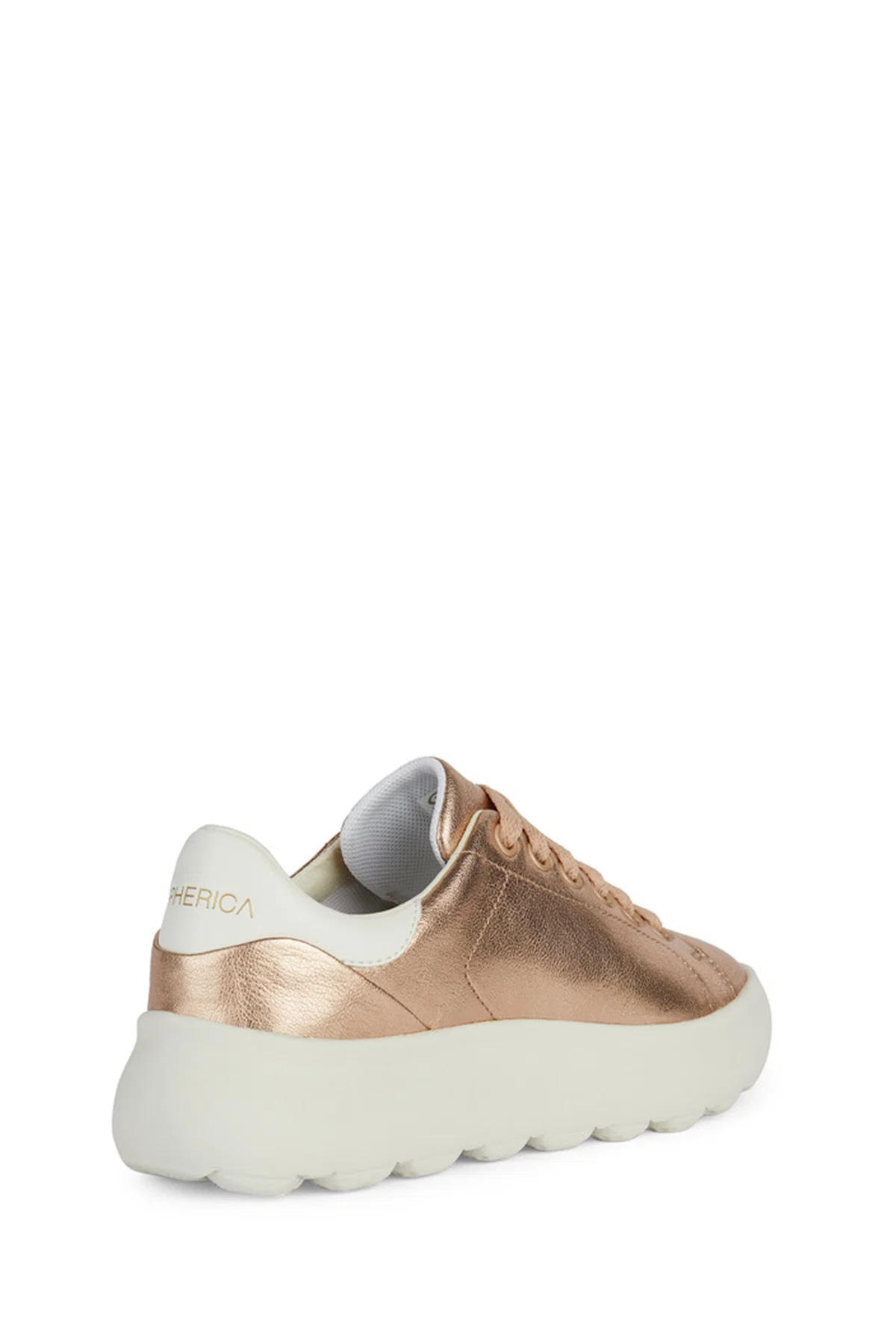 Geox Kadın Pembe Spherica Bağcıklı Kalın Tabanlı Deri Sneaker - Image 4