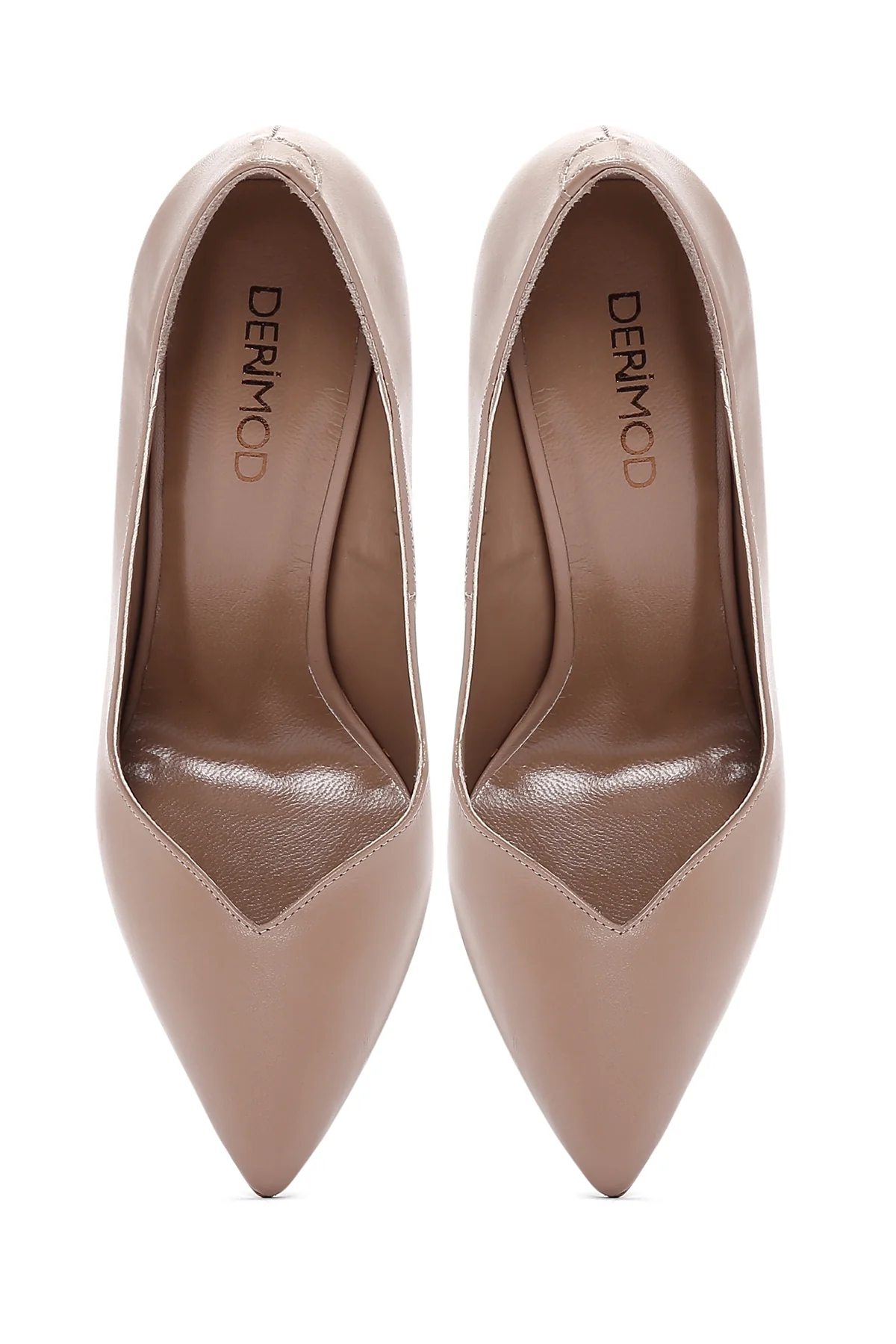 Kadın Pembe İnce Topuklu Deri Stiletto - Image 7