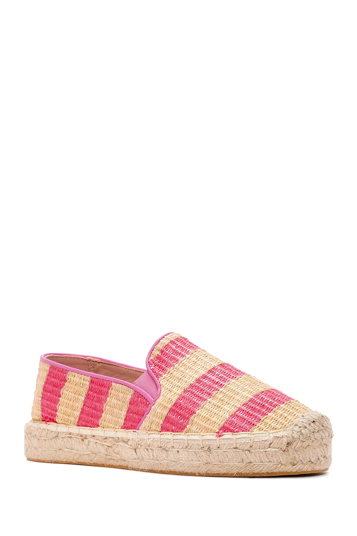 Kadın Pembe Hasır Espadril - Image 6