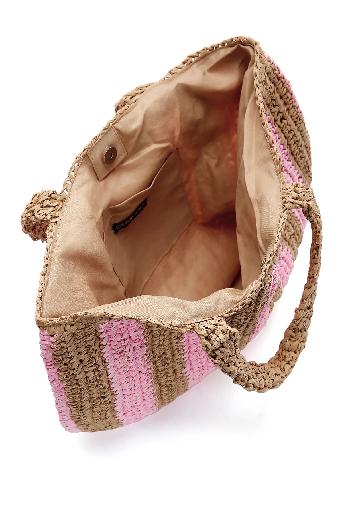 Kadın Pembe Hasır Kol Çantası - Image 6