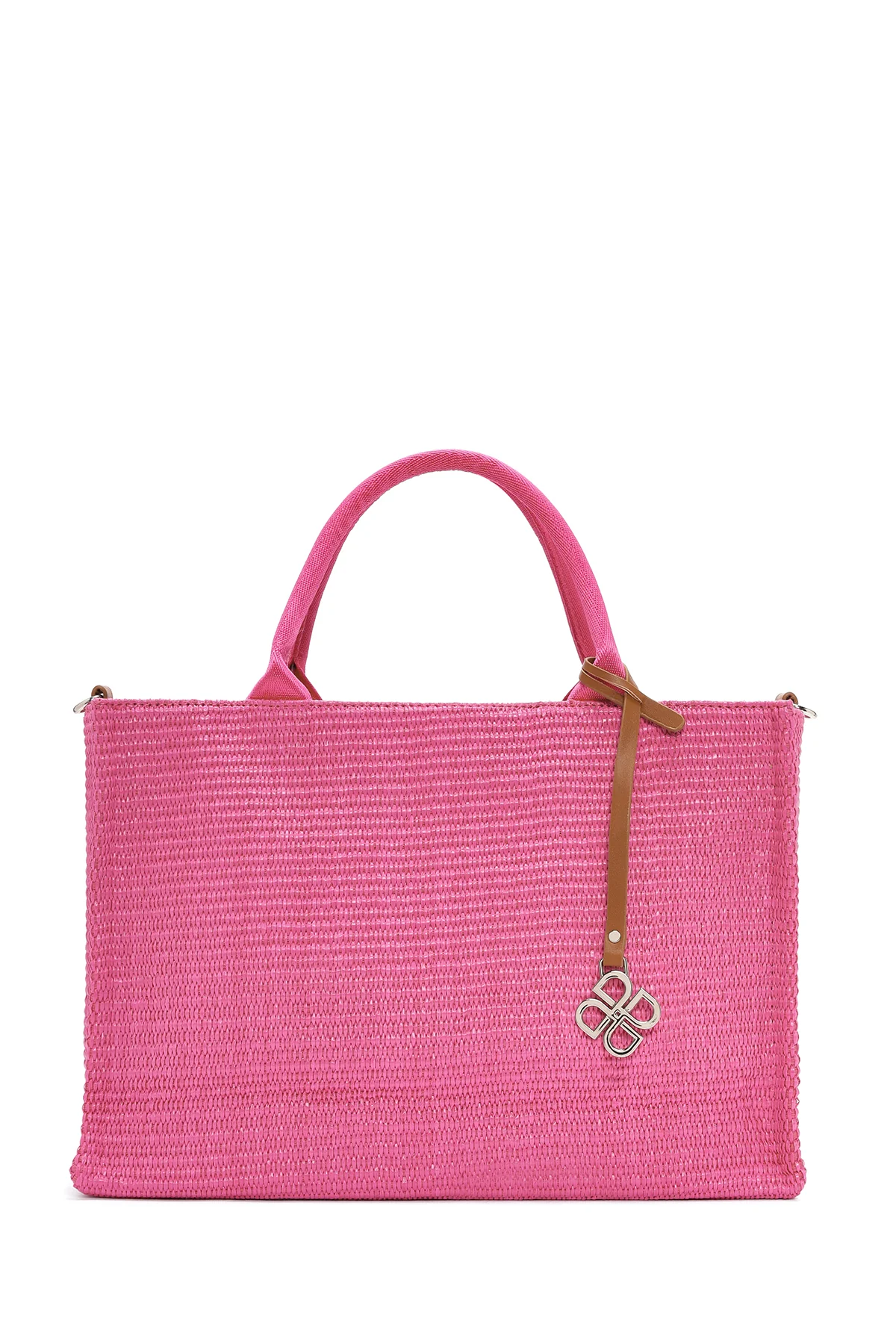 Kadın Pembe Hasır Kol Çantası - Image 3