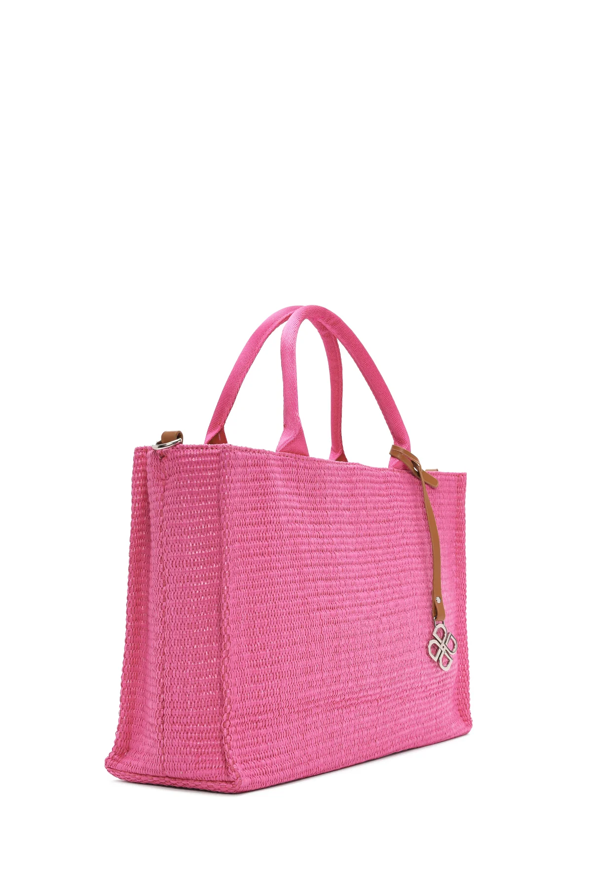 Kadın Pembe Hasır Kol Çantası - Image 5