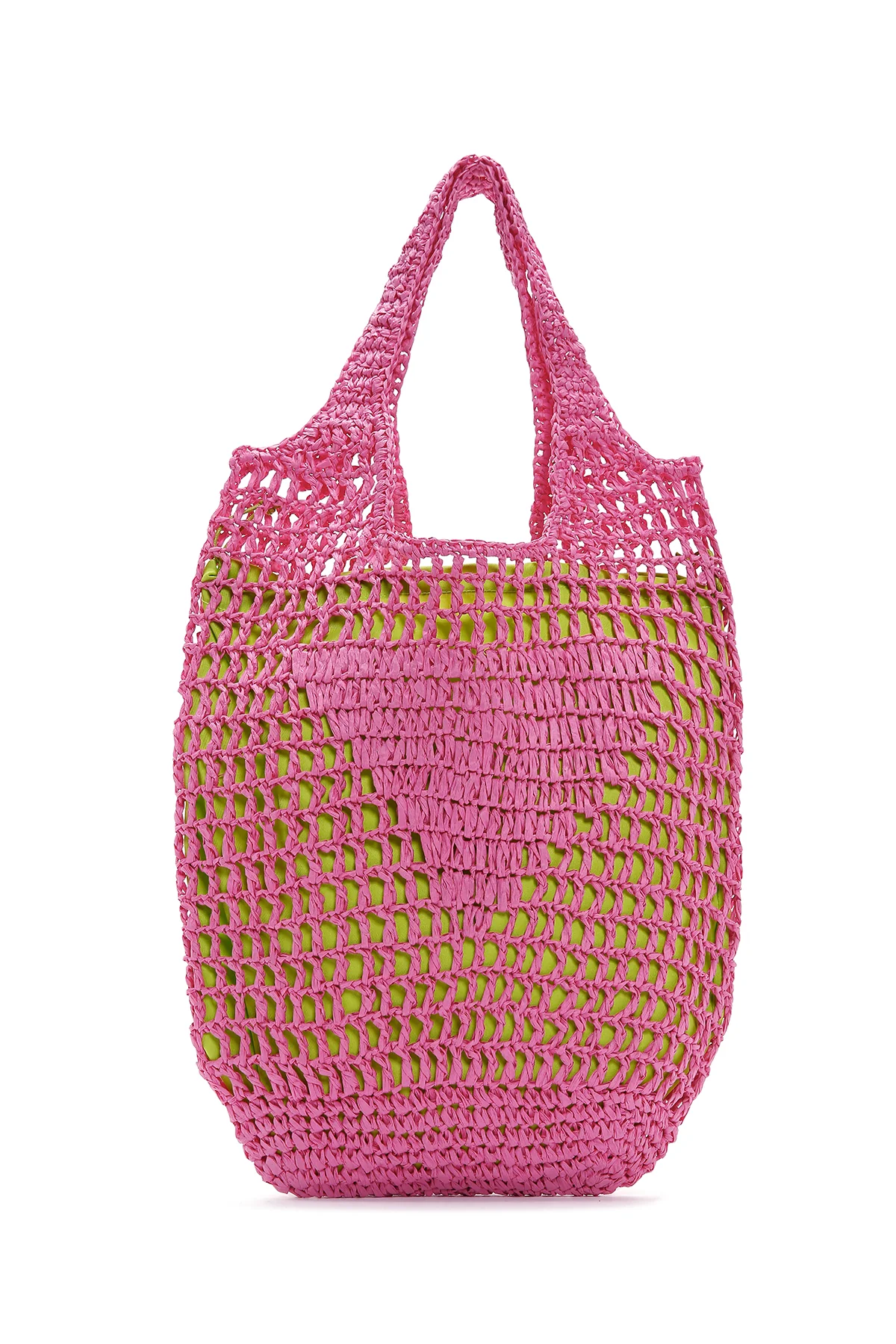 Kadın Pembe Hasır Omuz Çantası - Image 3