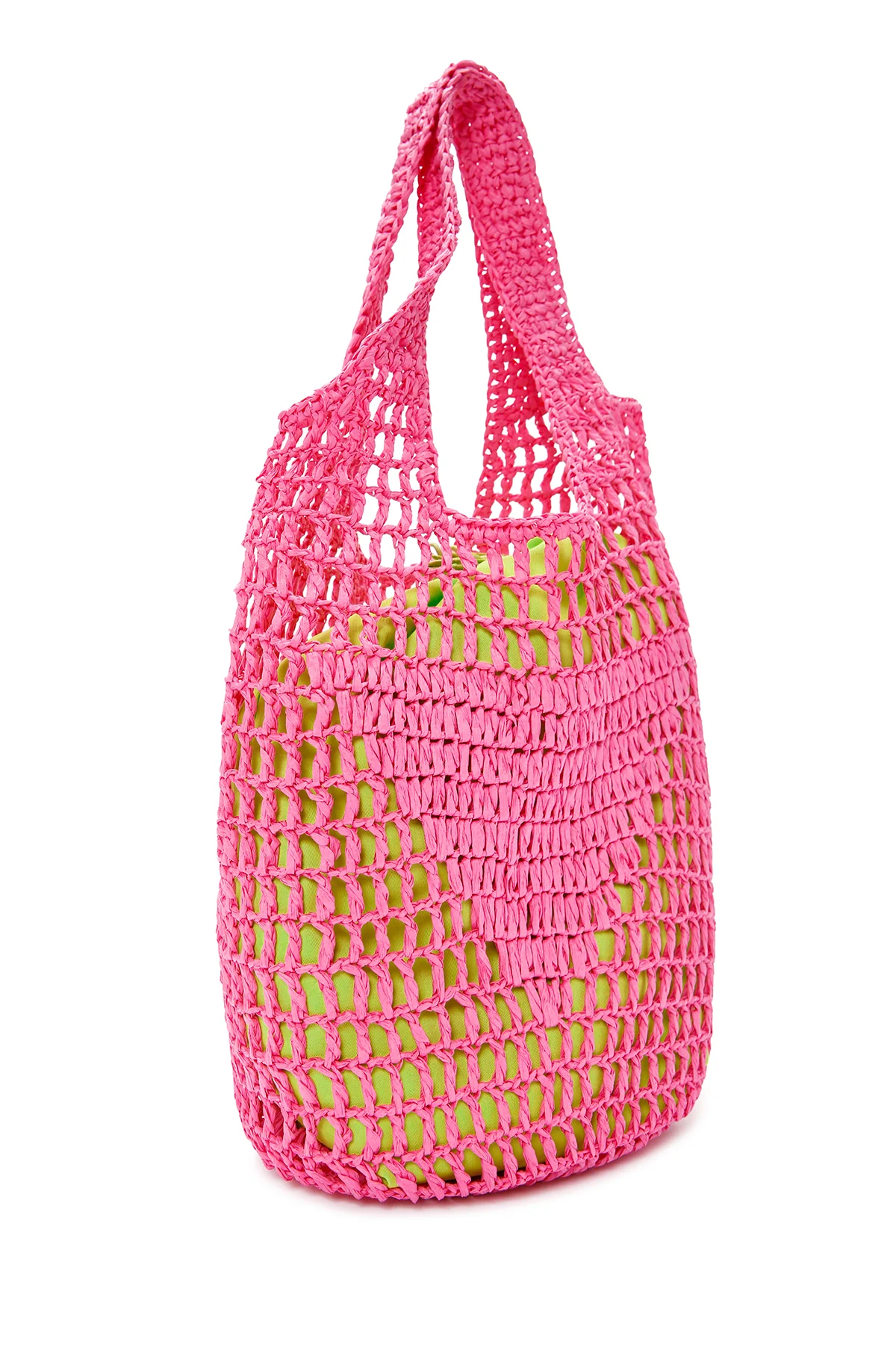 Kadın Pembe Hasır Omuz Çantası - Image 3