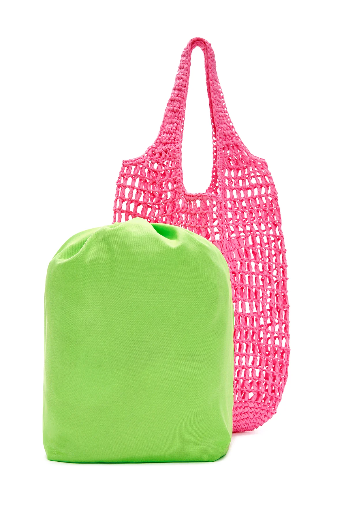 Kadın Pembe Hasır Omuz Çantası - Image 4