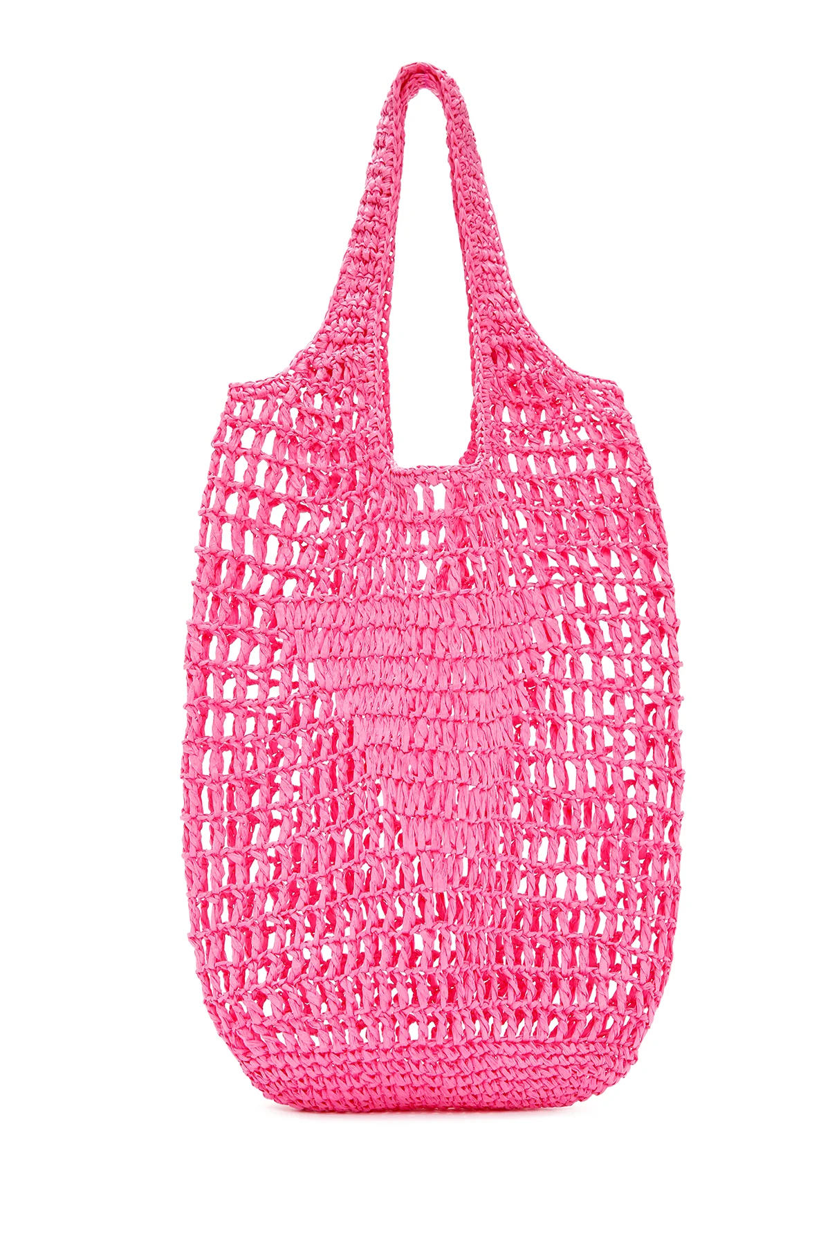 Kadın Pembe Hasır Omuz Çantası - Image 5