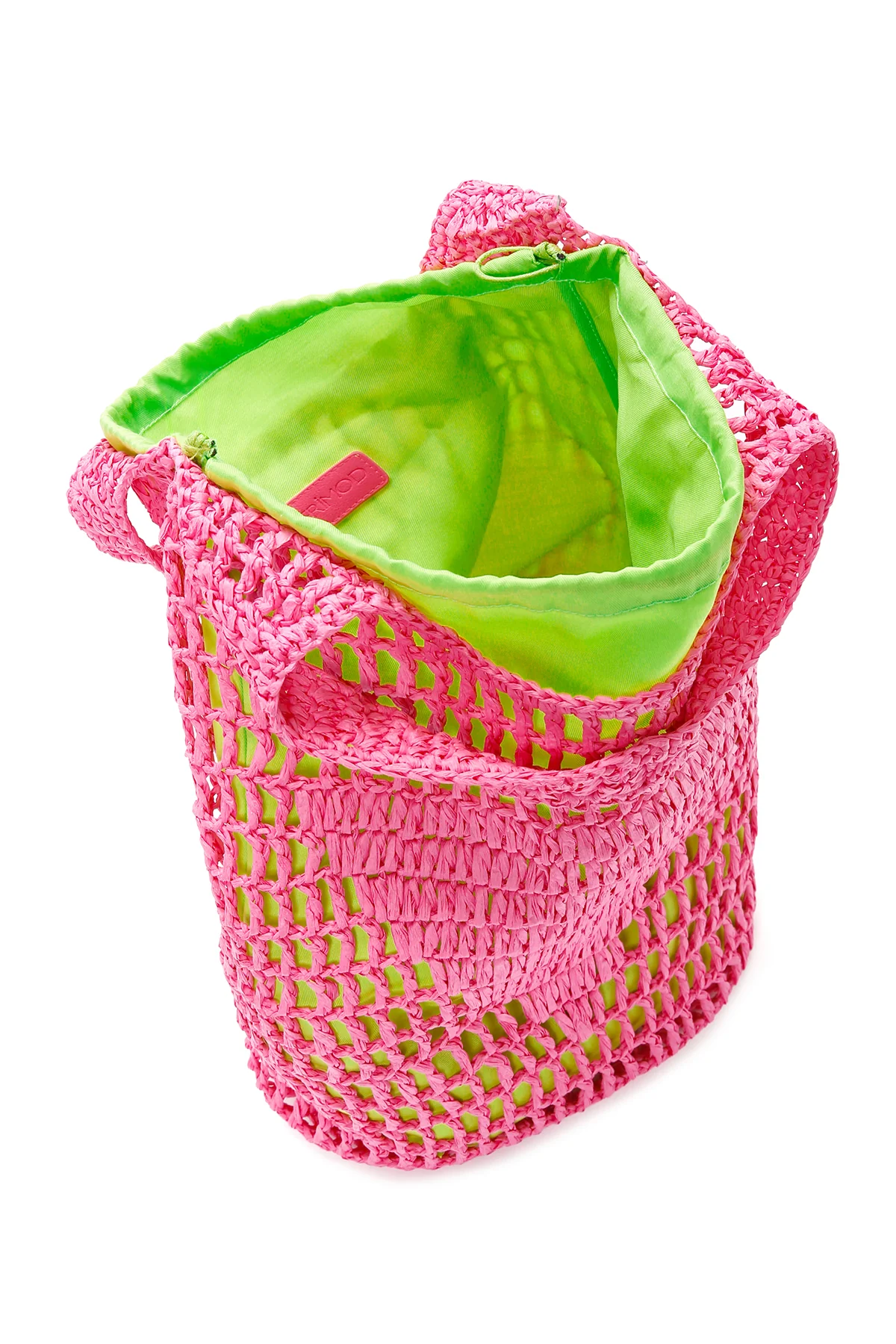 Kadın Pembe Hasır Omuz Çantası - Image 7