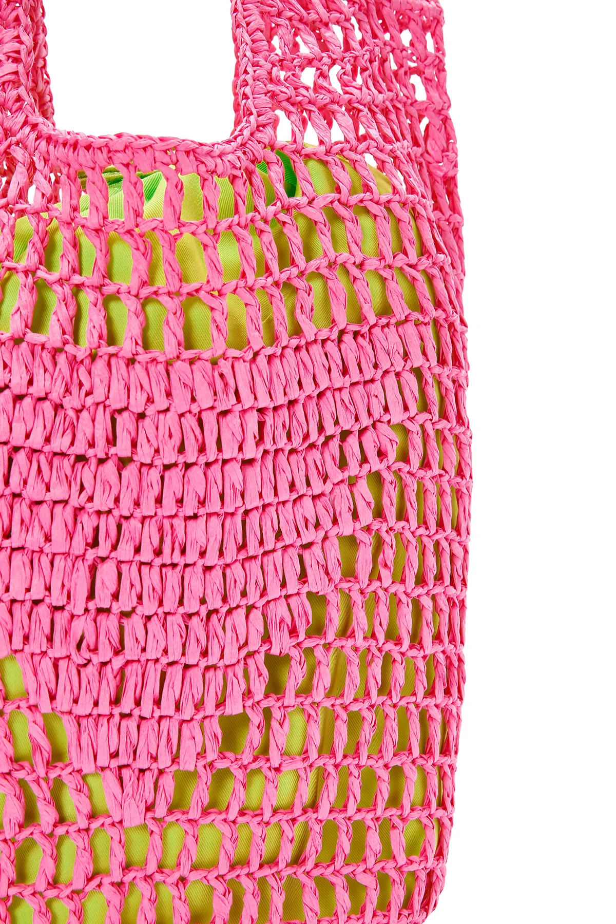 Kadın Pembe Hasır Omuz Çantası - Image 9