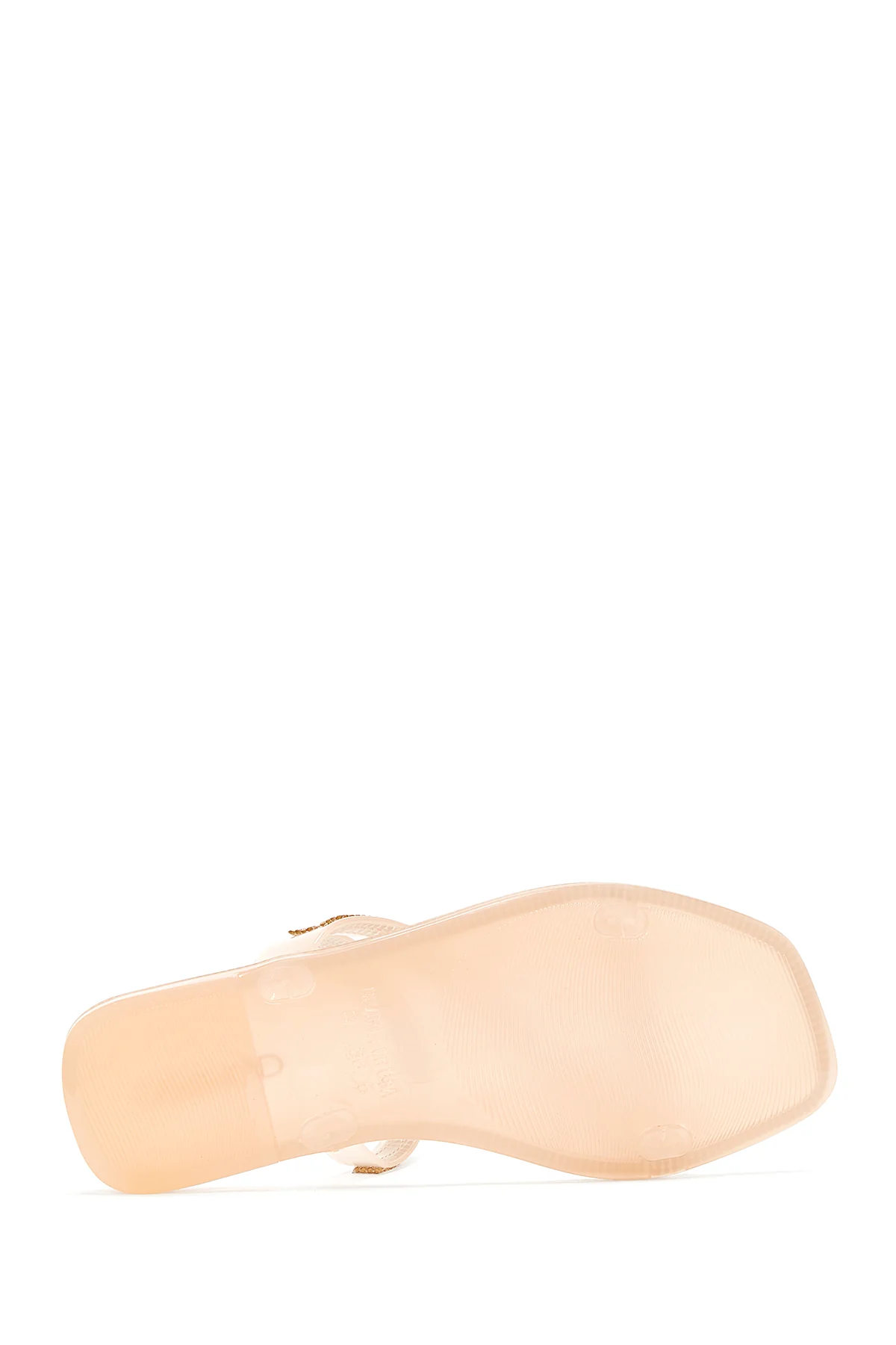 Kadın Pembe Jelly Şeffaf Taşlı Düz Terlik - Image 4