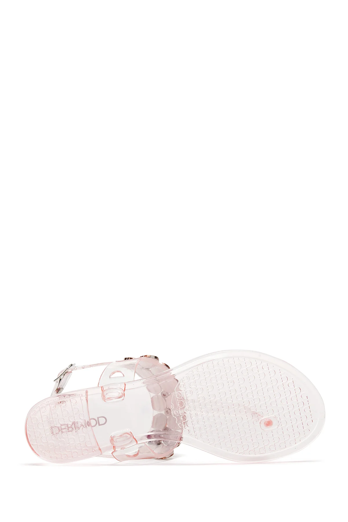 Kadın Pembe Jelly Şeffaf Taşlı Parmak Arası Sandalet - Image 4