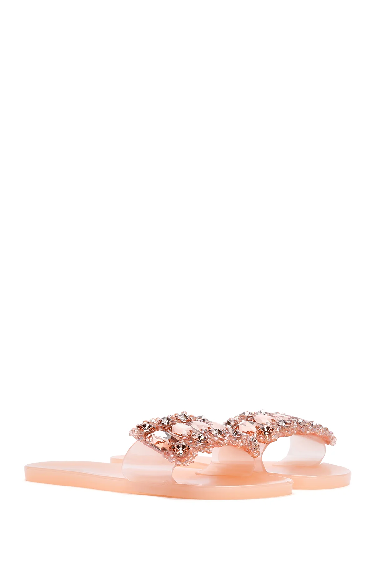 Kadın Pembe Jelly Taşlı Terlik - Image 4