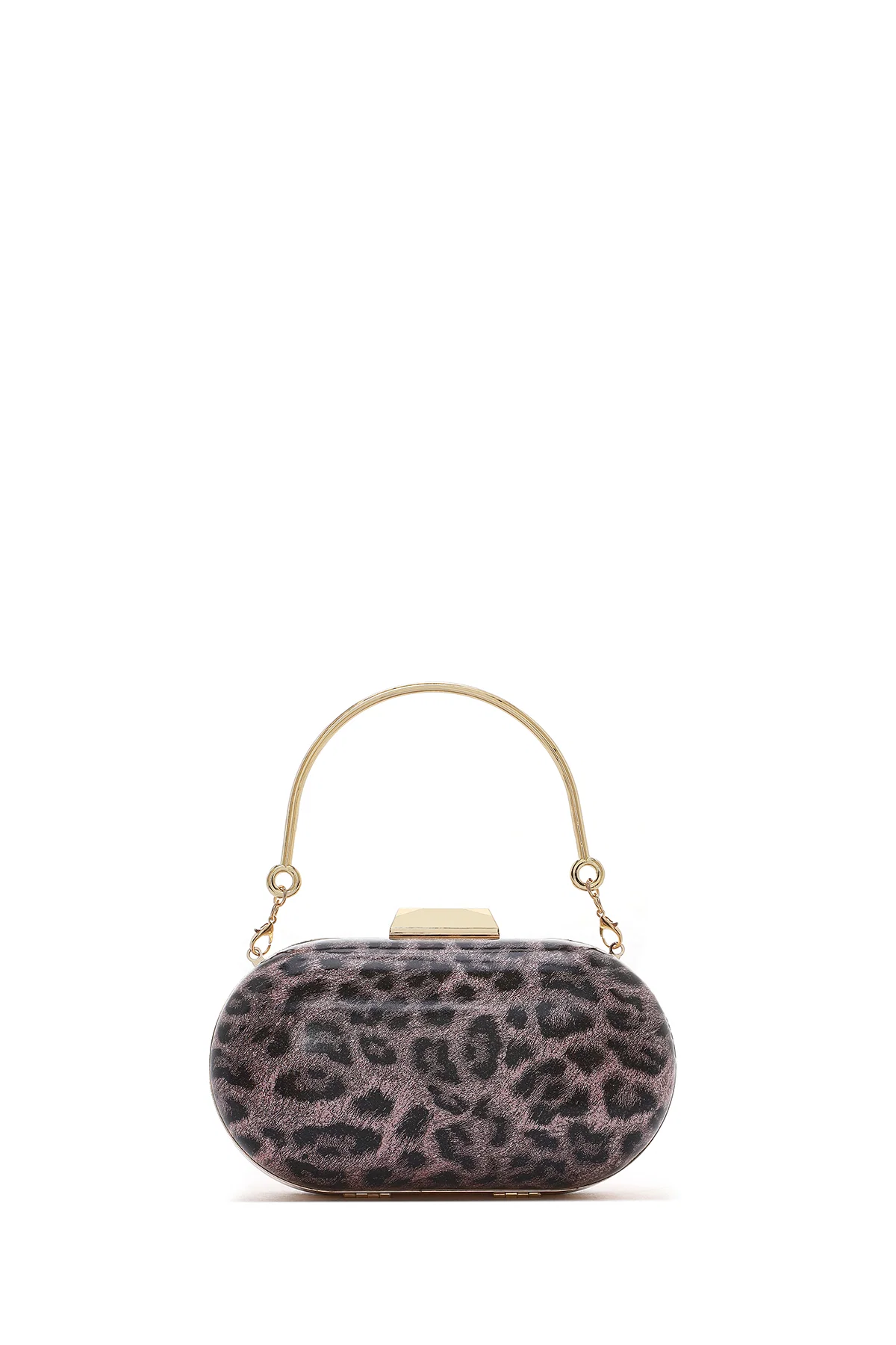 Kadın Pembe Leoper Desenli Uzun Askılı Mini Portföy Abiye Çantası - Image 4