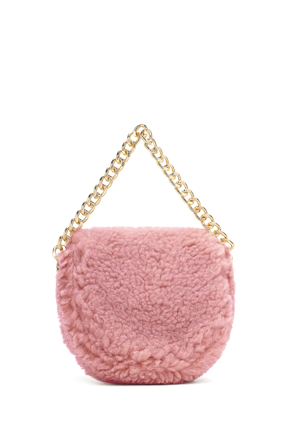Kadın Pembe Peluş Mini Çapraz Çanta - Image 4