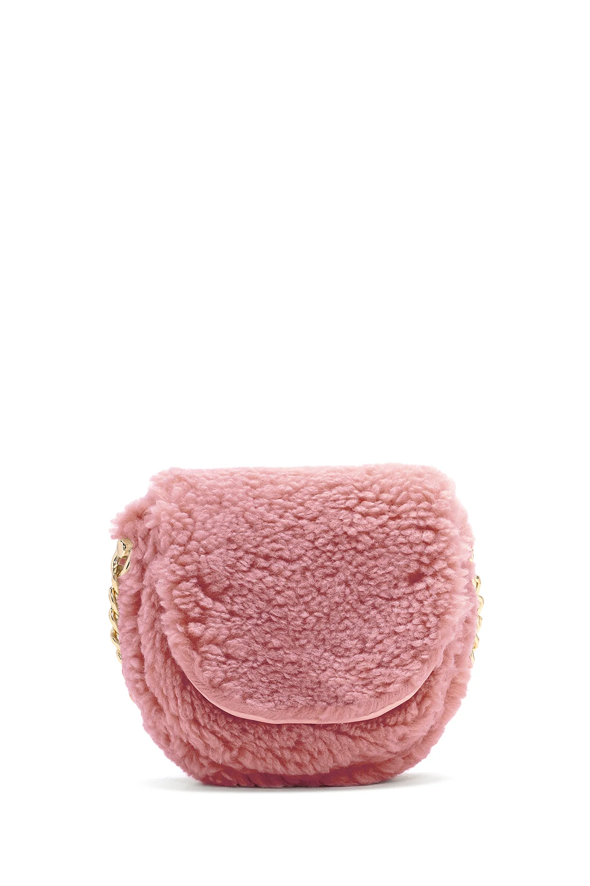 Kadın Pembe Peluş Mini Çapraz Çanta - Image 5
