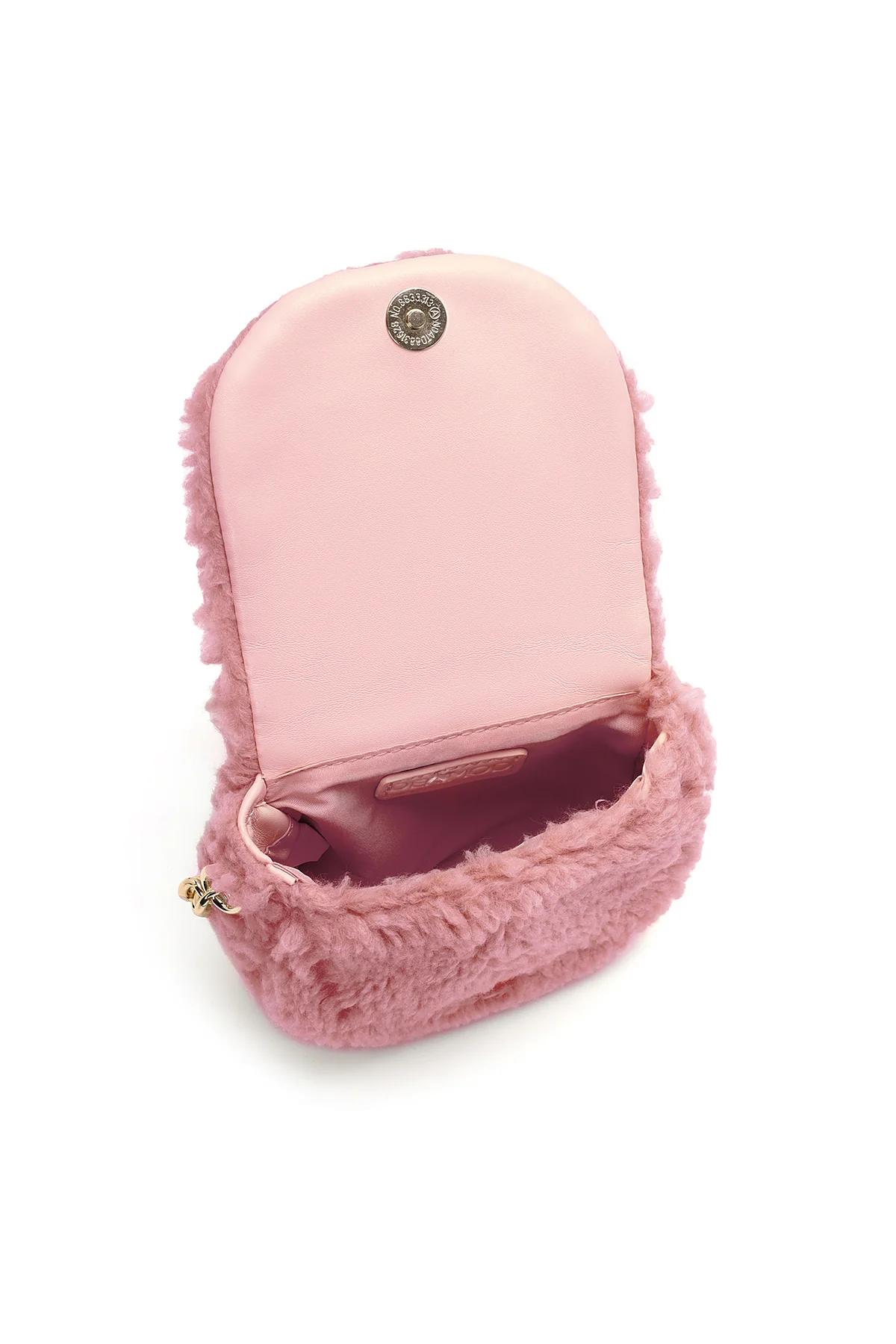 Kadın Pembe Peluş Mini Çapraz Çanta - Image 7