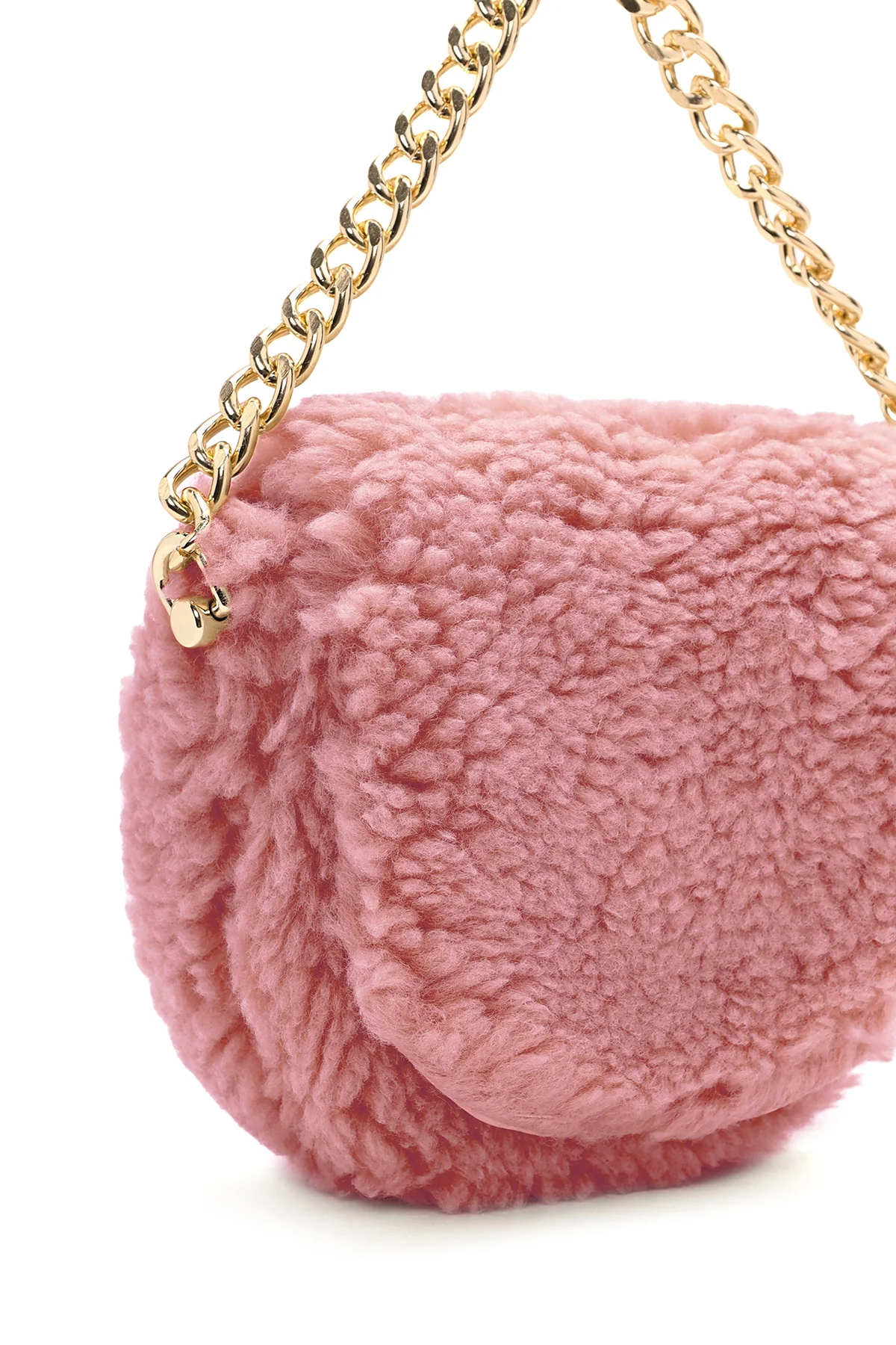 Kadın Pembe Peluş Mini Çapraz Çanta - Image 8