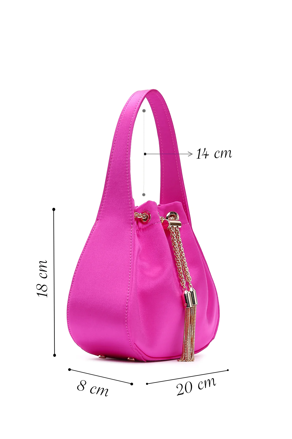 Kadın Pembe Saten El Çantası - Image 2