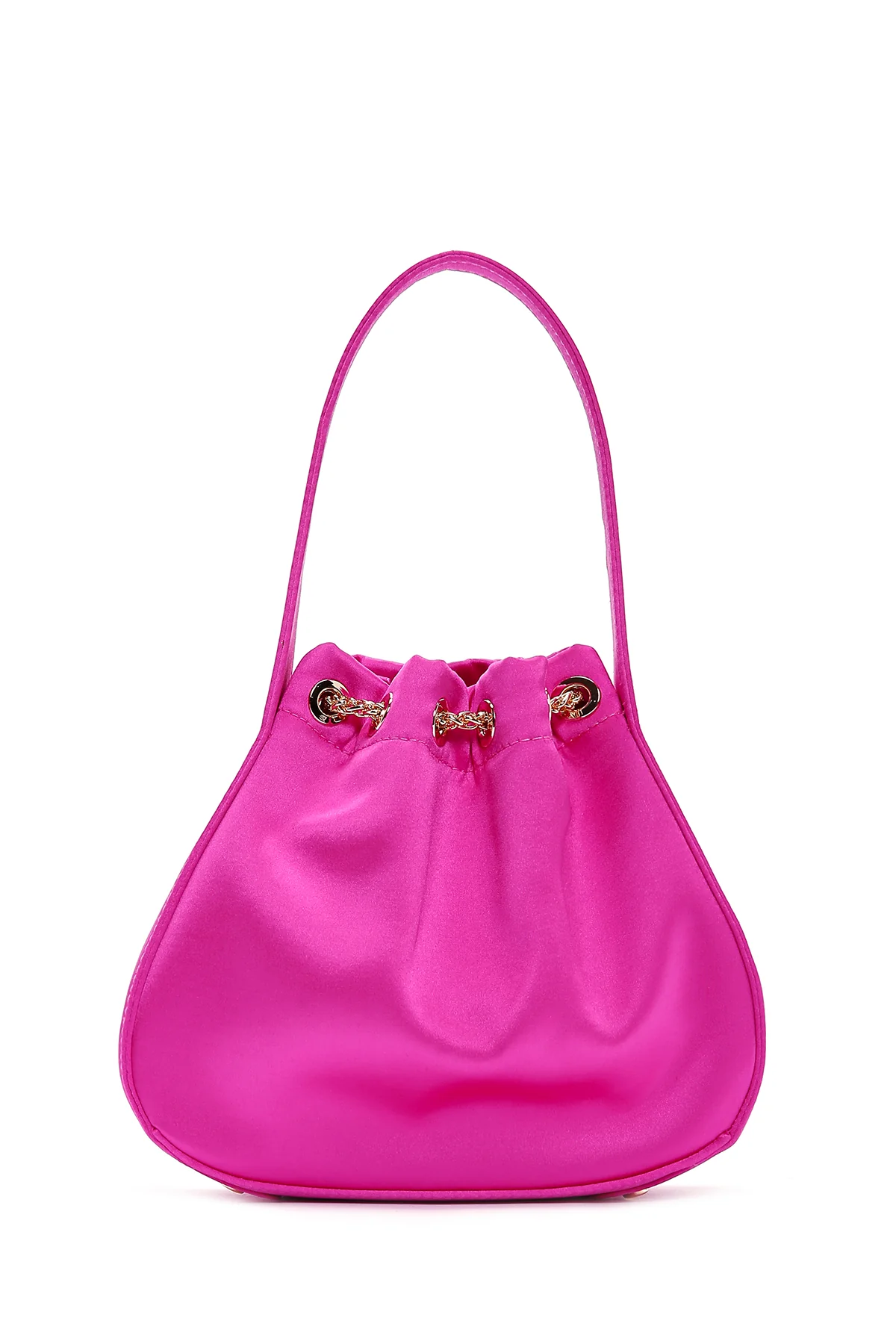 Kadın Pembe Saten El Çantası - Image 3