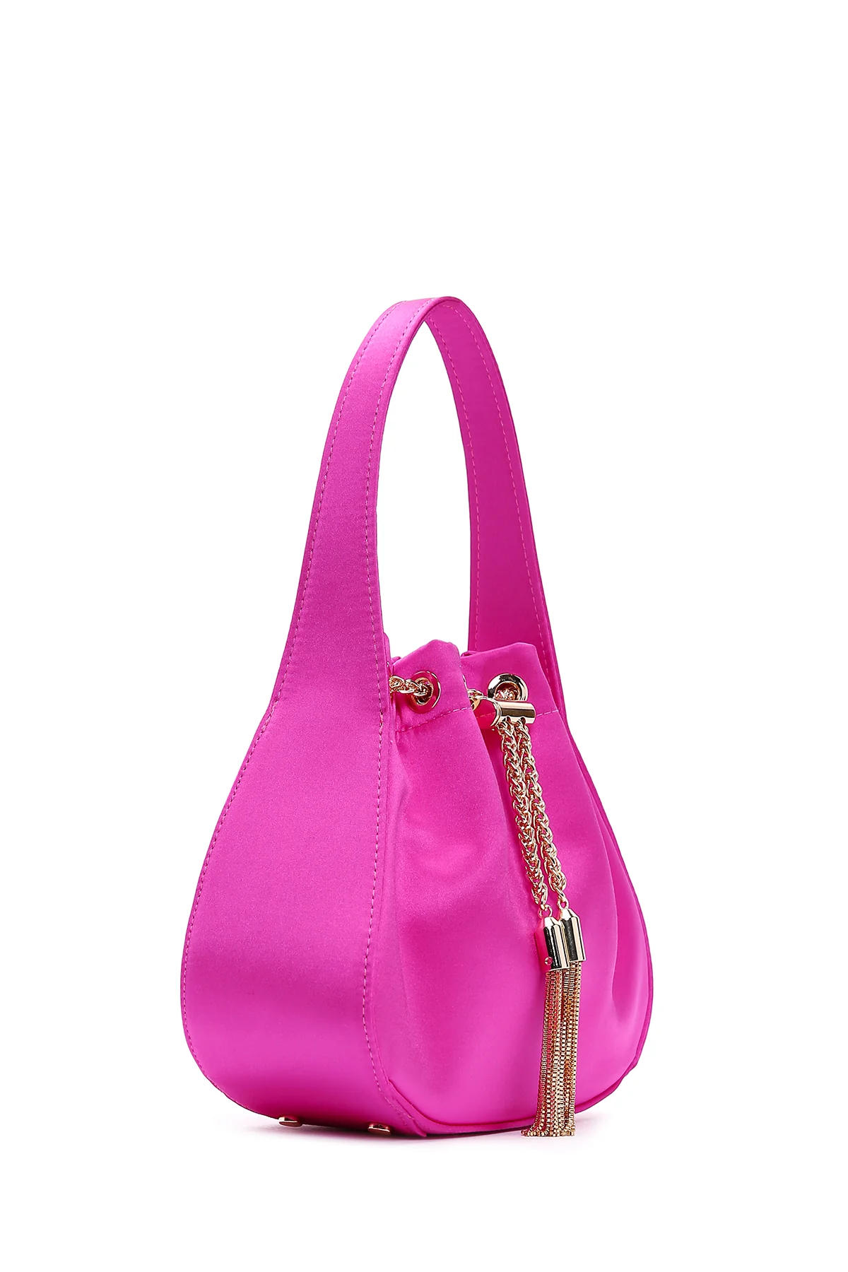 Kadın Pembe Saten El Çantası - Image 4