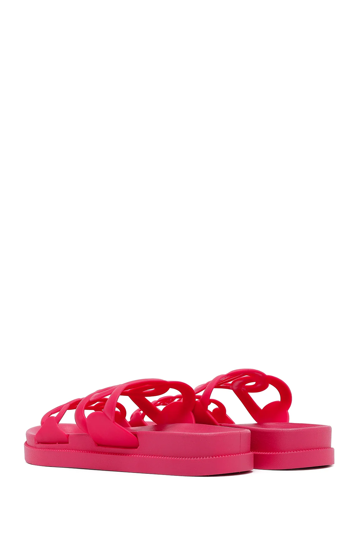 Kadın Pembe Simli Jelly Terlik - Image 5