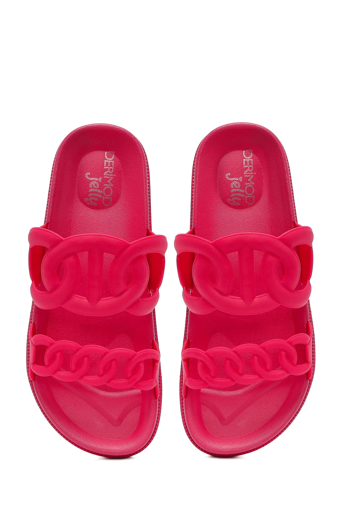 Kadın Pembe Simli Jelly Terlik - Image 7