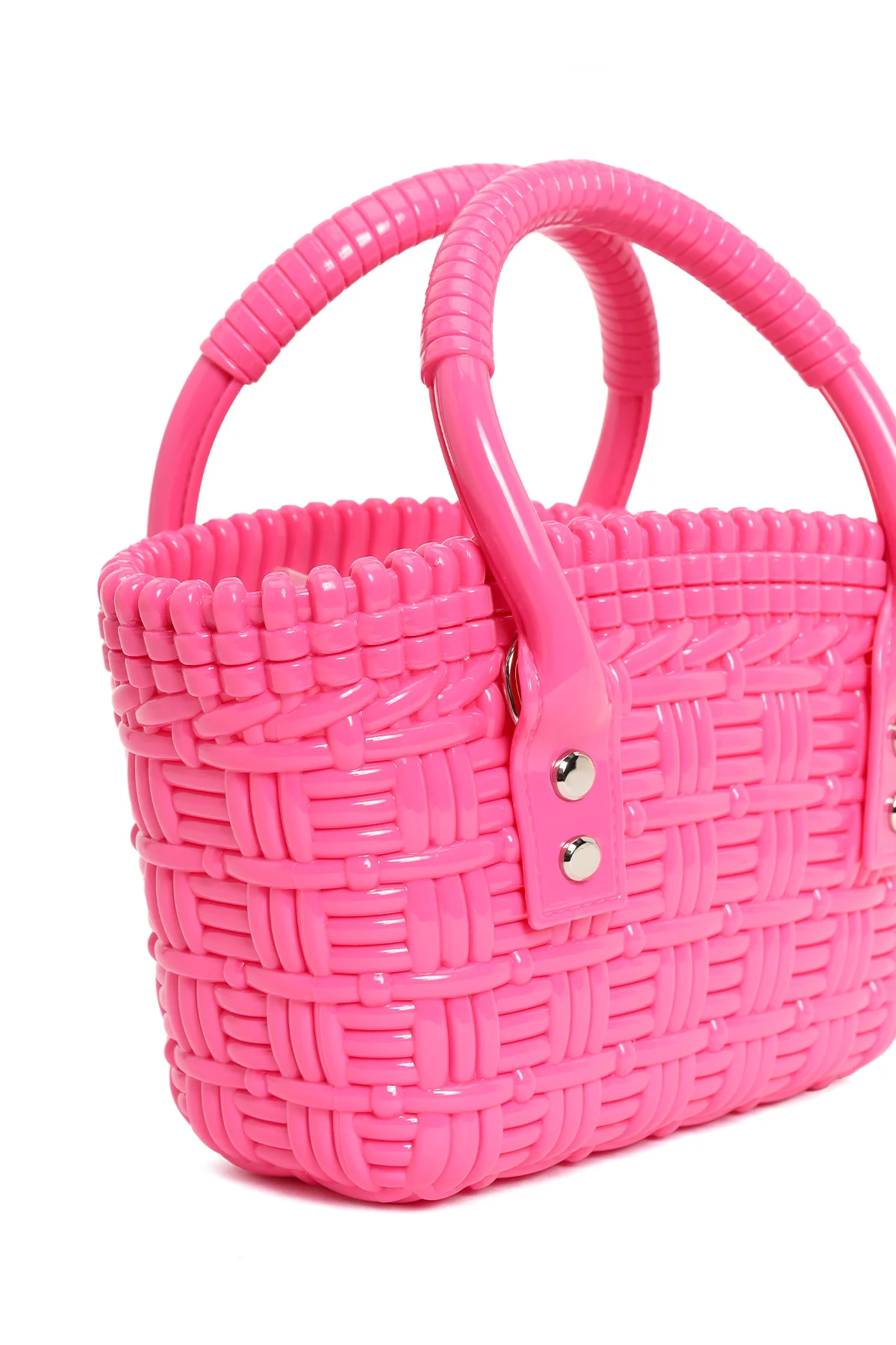 Kadın Pembe Uzun Askılı Mini Jelly Kol Çantası - Image 9