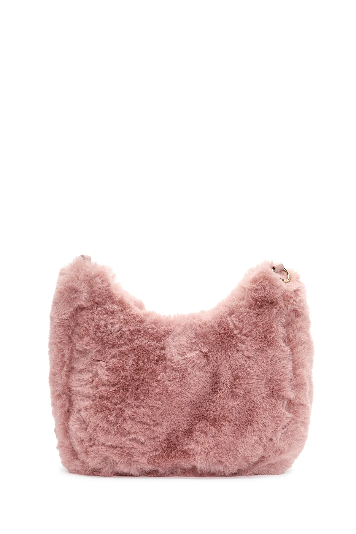 Kadın Pembe Uzun Askılı Peluş Omuz Çantası - Image 4
