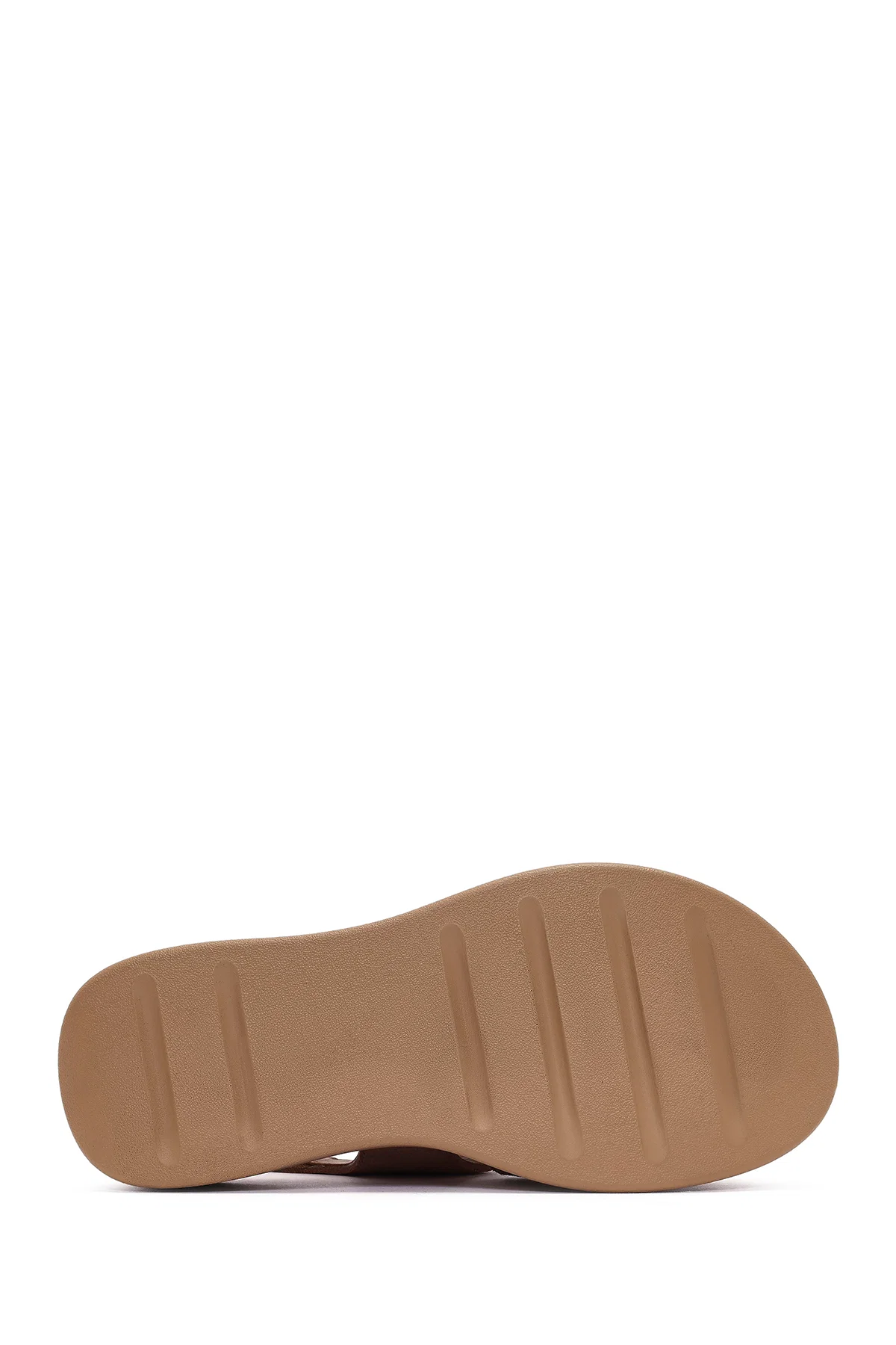 Kadın Pudra Bilekten Tokalı Kalın Tabanlı Süet Deri Comfort Sandalet - Image 4