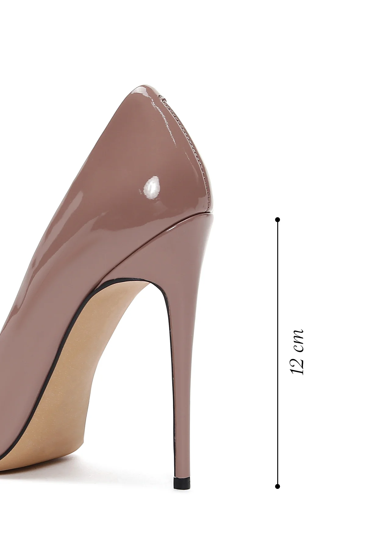 Kadın Pudra Deri Rugan Yüksek Topuklu Stiletto - Image 2