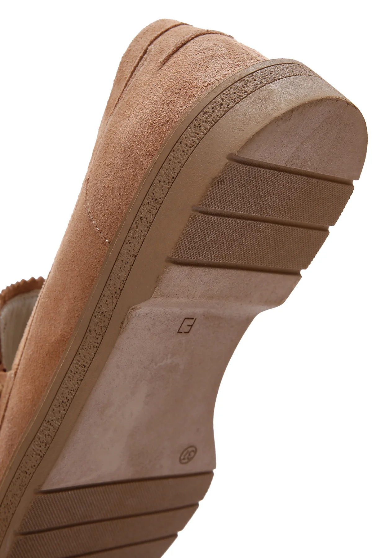 Kadın Pudra Süet Deri Maskülen Loafer - Image 8