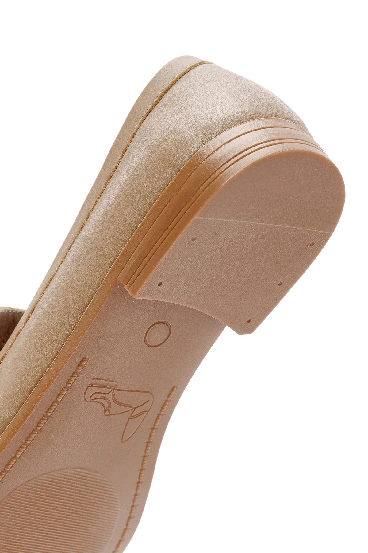 Kadın Pudra Toka Detaylı Deri Maskülen Loafer - Image 8