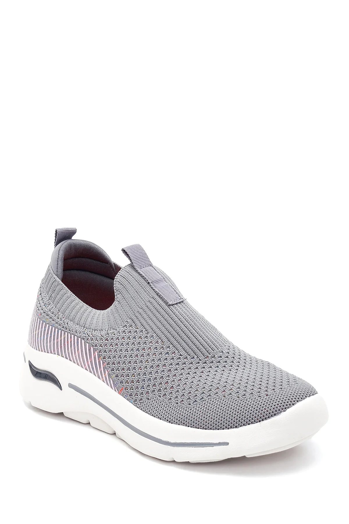 Kadın Renkli Çizgili Kumaş Sneaker - Image 3