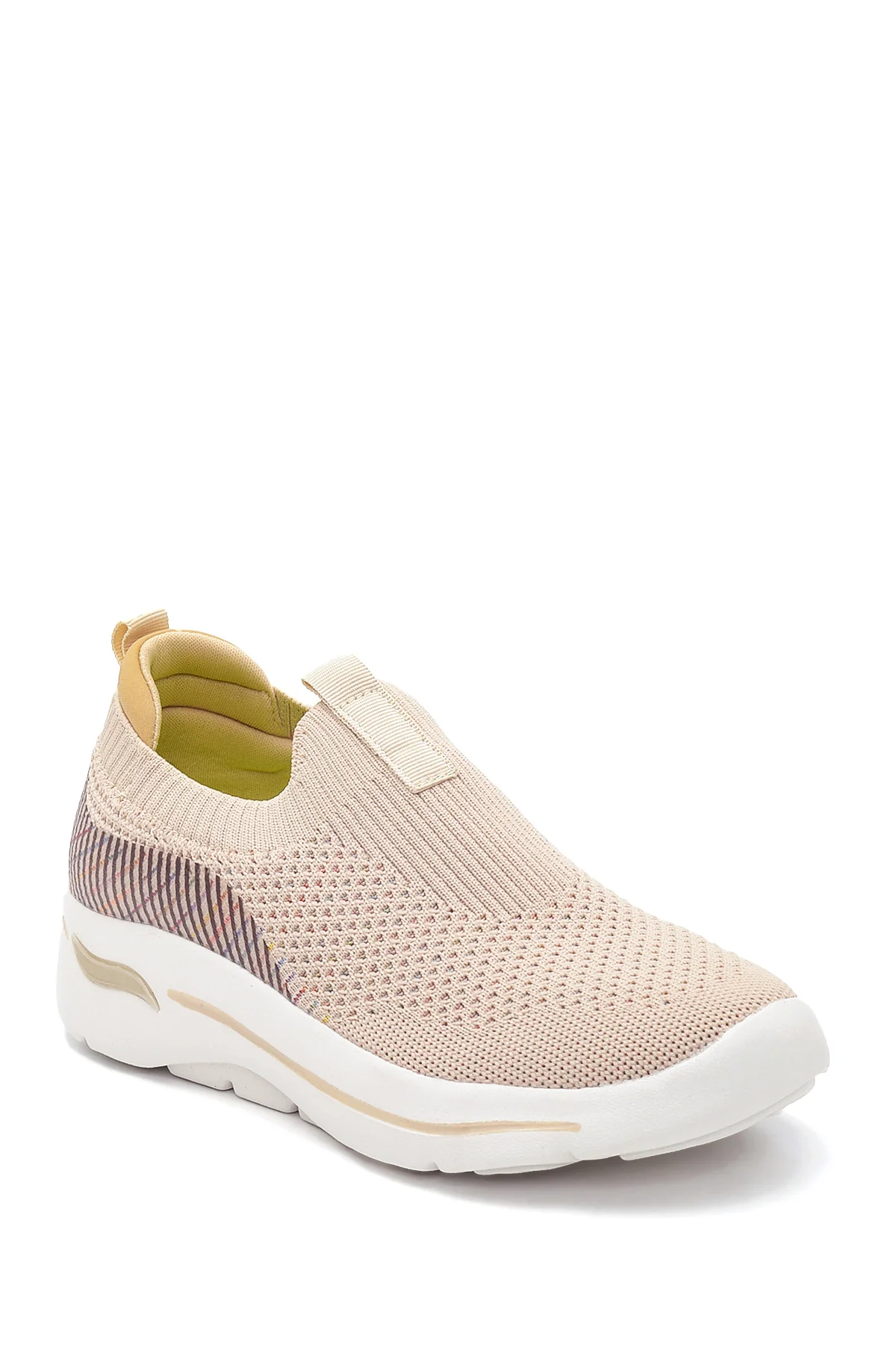 Kadın Renkli Çizgili Kumaş Sneaker - Image 3