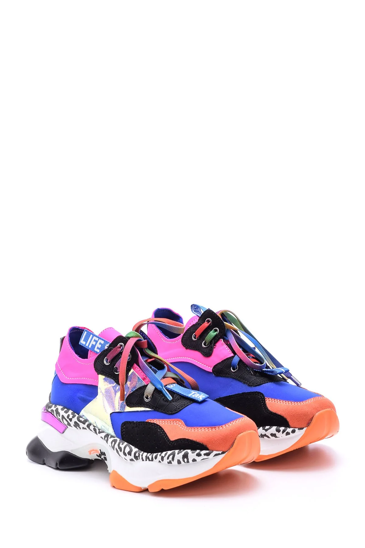 Kadın Renkli Yüksek Tabanlı Sneaker - Image 3