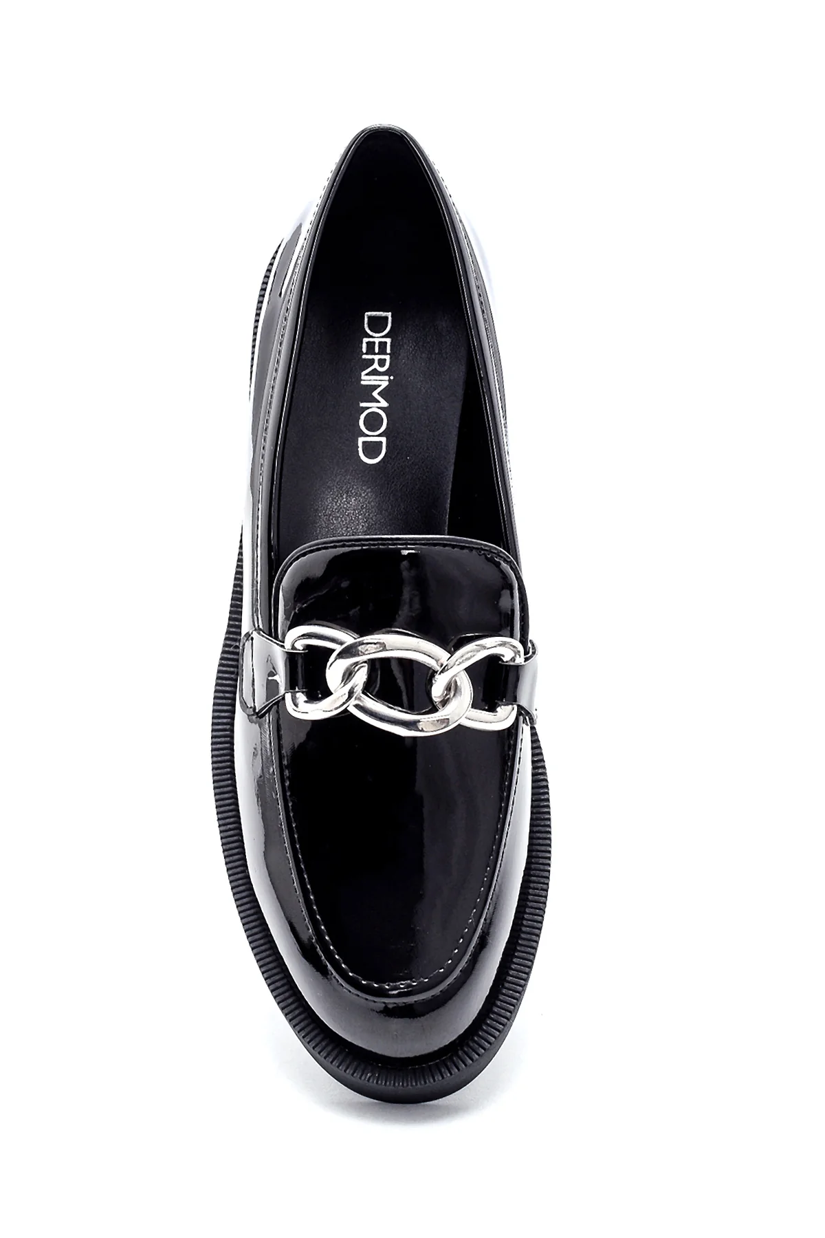 Kadın Rugan Zincir Detaylı Loafer - Image 6