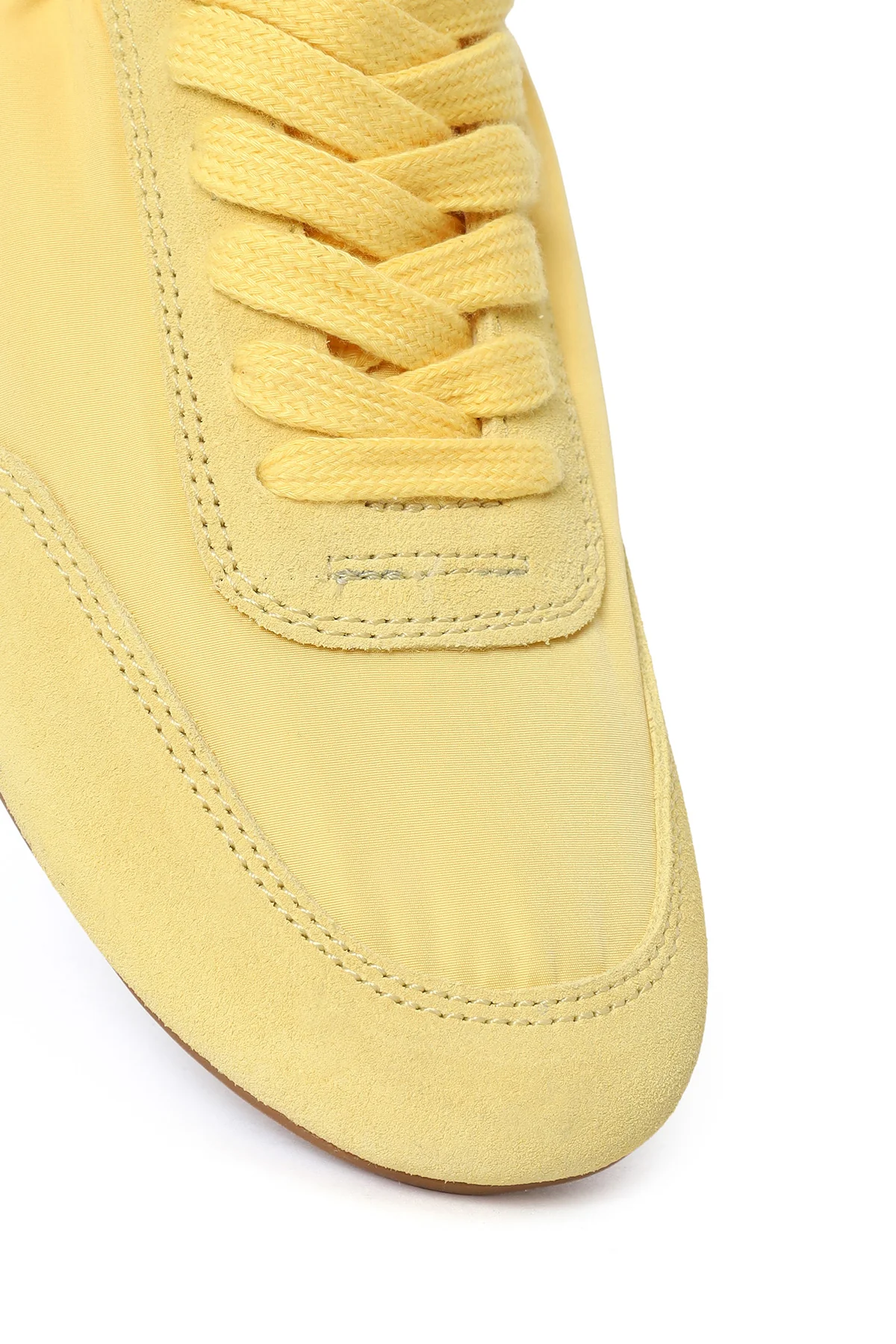 Kadın Sarı Bağcıklı Deri Sneaker - Image 10