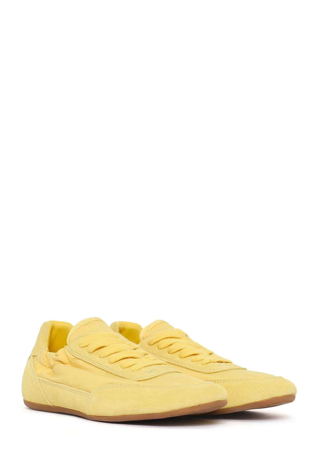 Kadın Sarı Bağcıklı Deri Sneaker - Image 3
