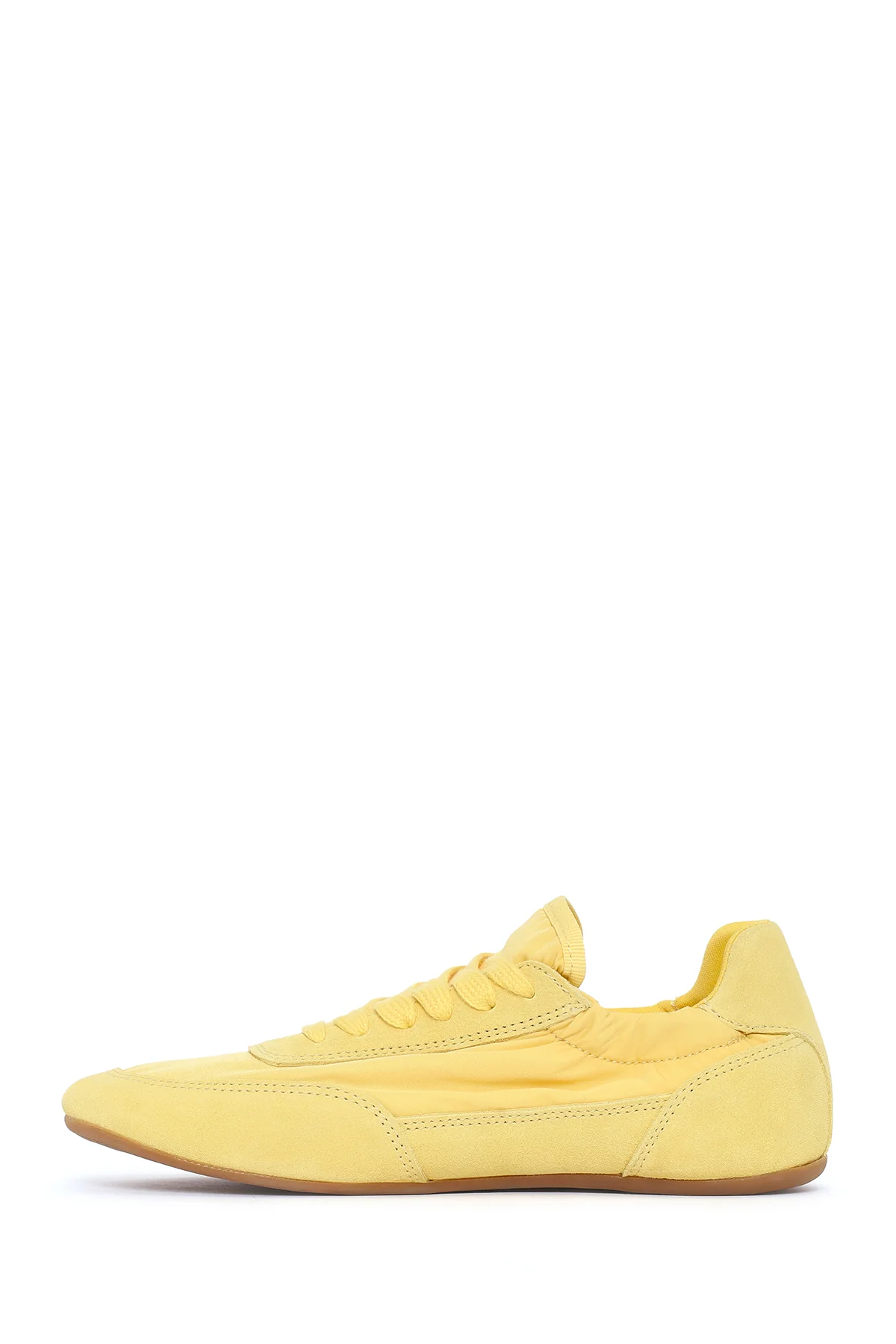 Kadın Sarı Bağcıklı Deri Sneaker - Image 4