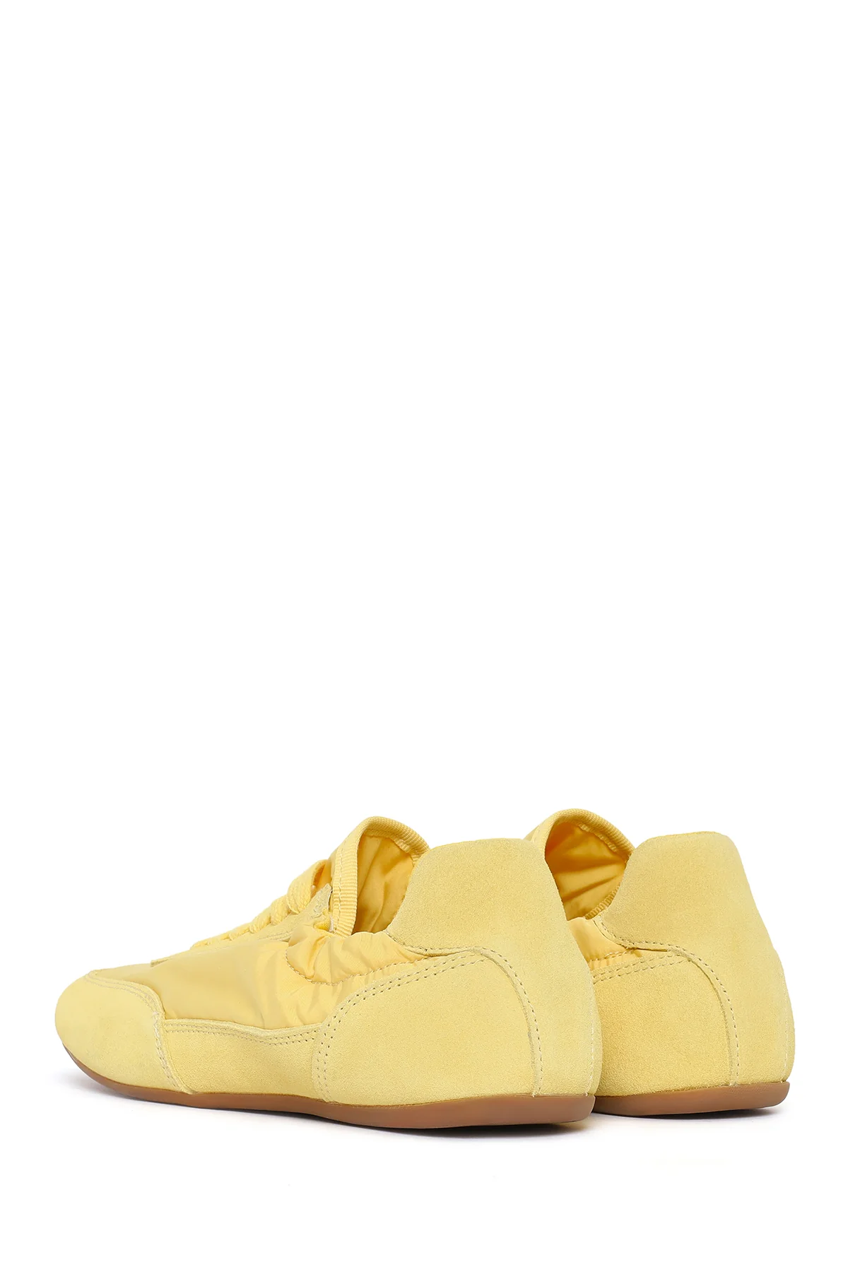 Kadın Sarı Bağcıklı Deri Sneaker - Image 7
